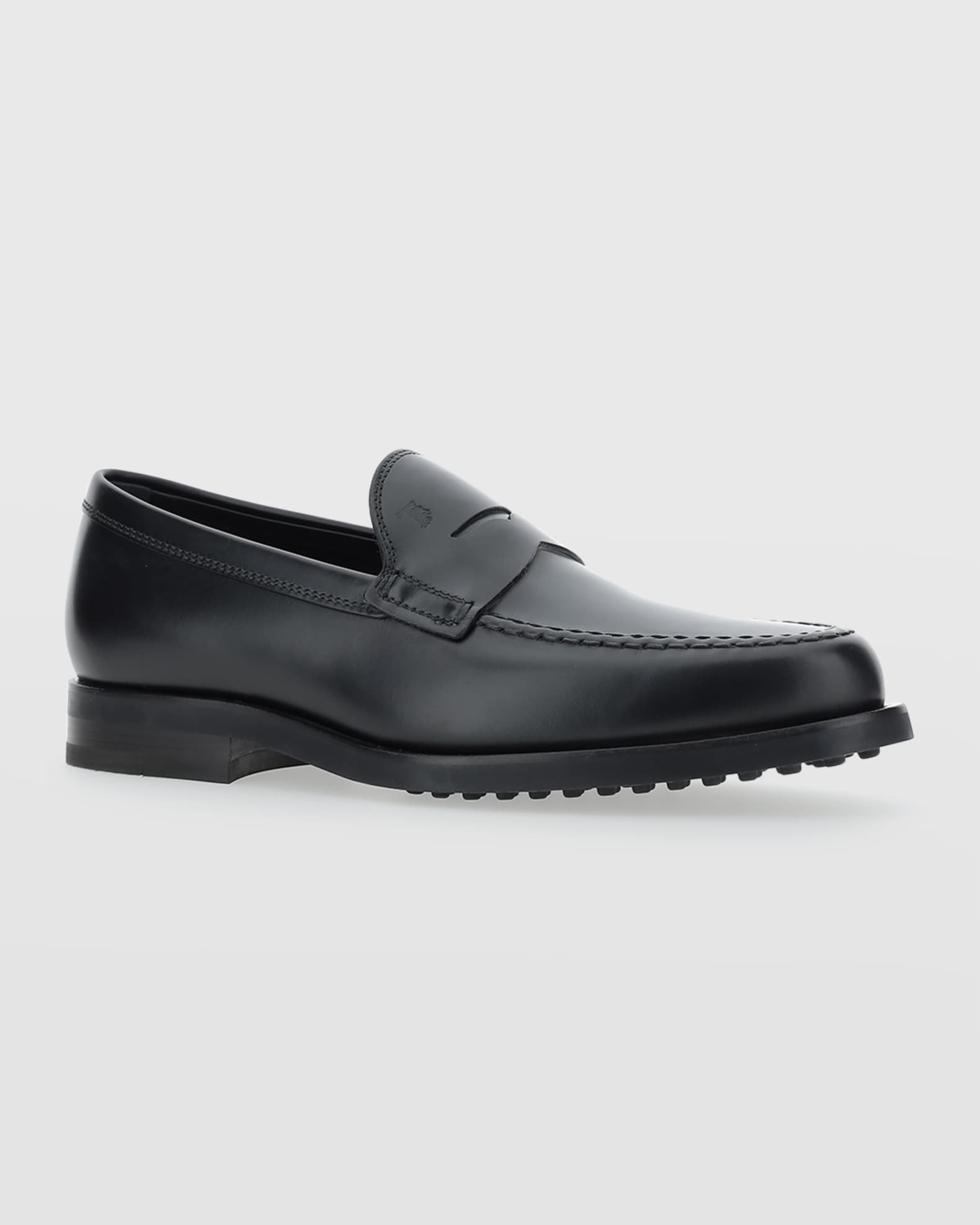 Tod#39;s logo-chain leather loafers - Neutrals