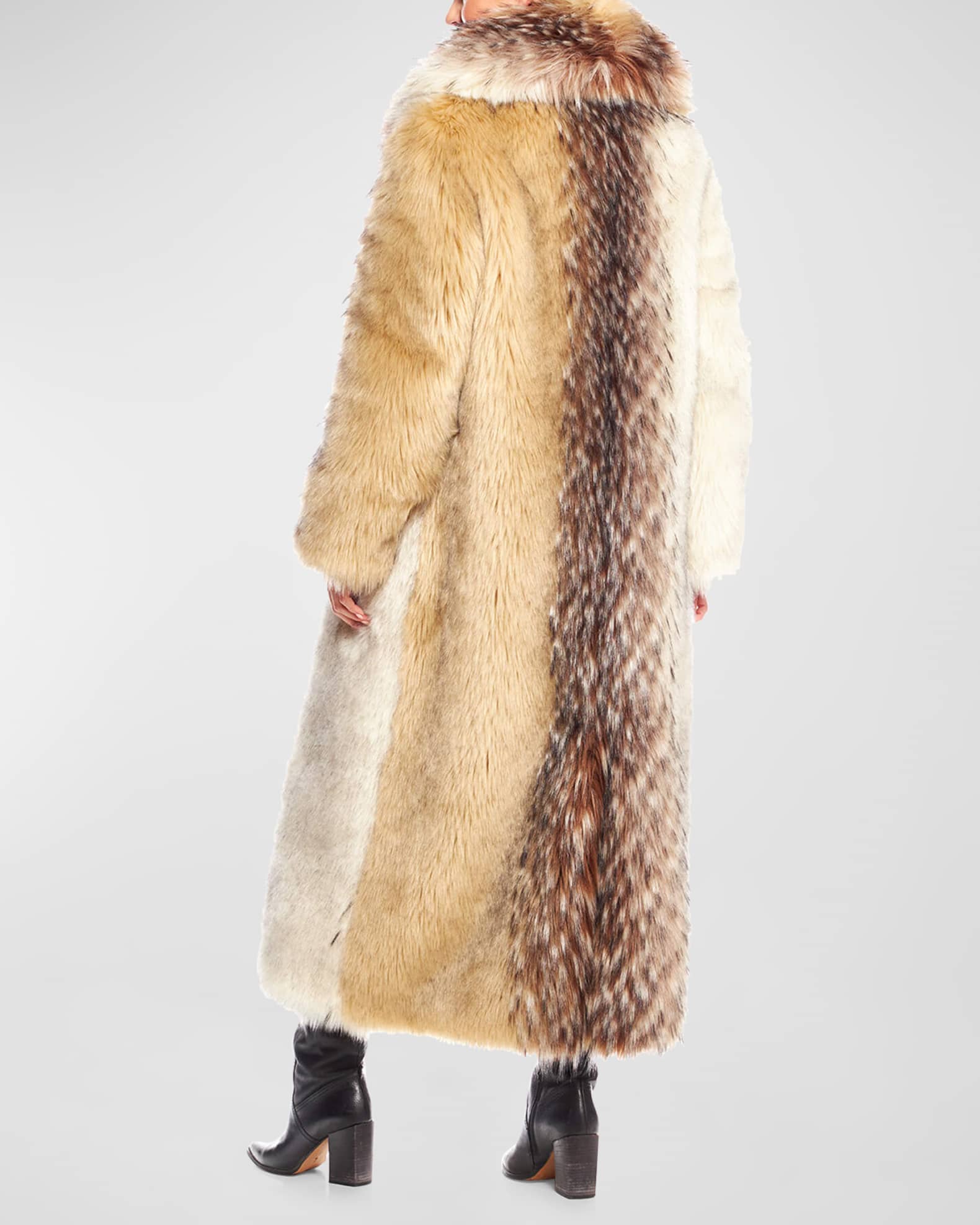 Fabulous Furs Faux Fur Shawl Collar Full Length Coat Neiman Marcus