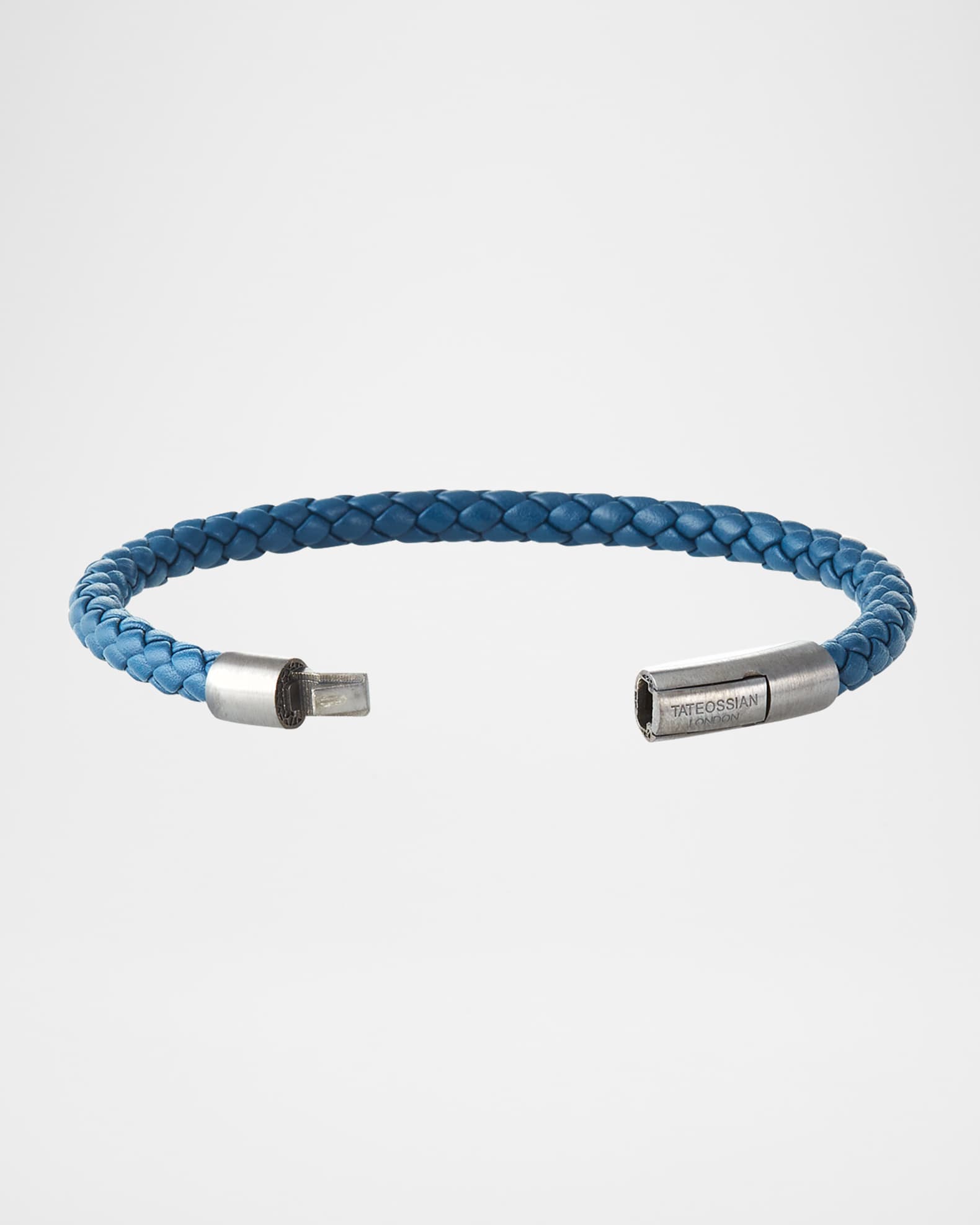Tateossian Men's Charles Leather Bracelet, Navy | Neiman Marcus