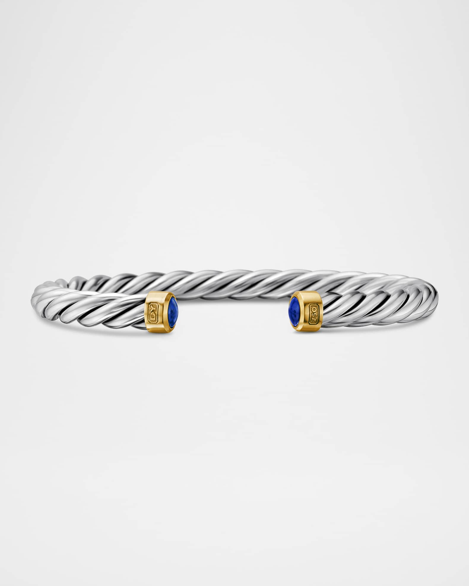6mm Men's Cable Cuff Bracelet in Silver 0