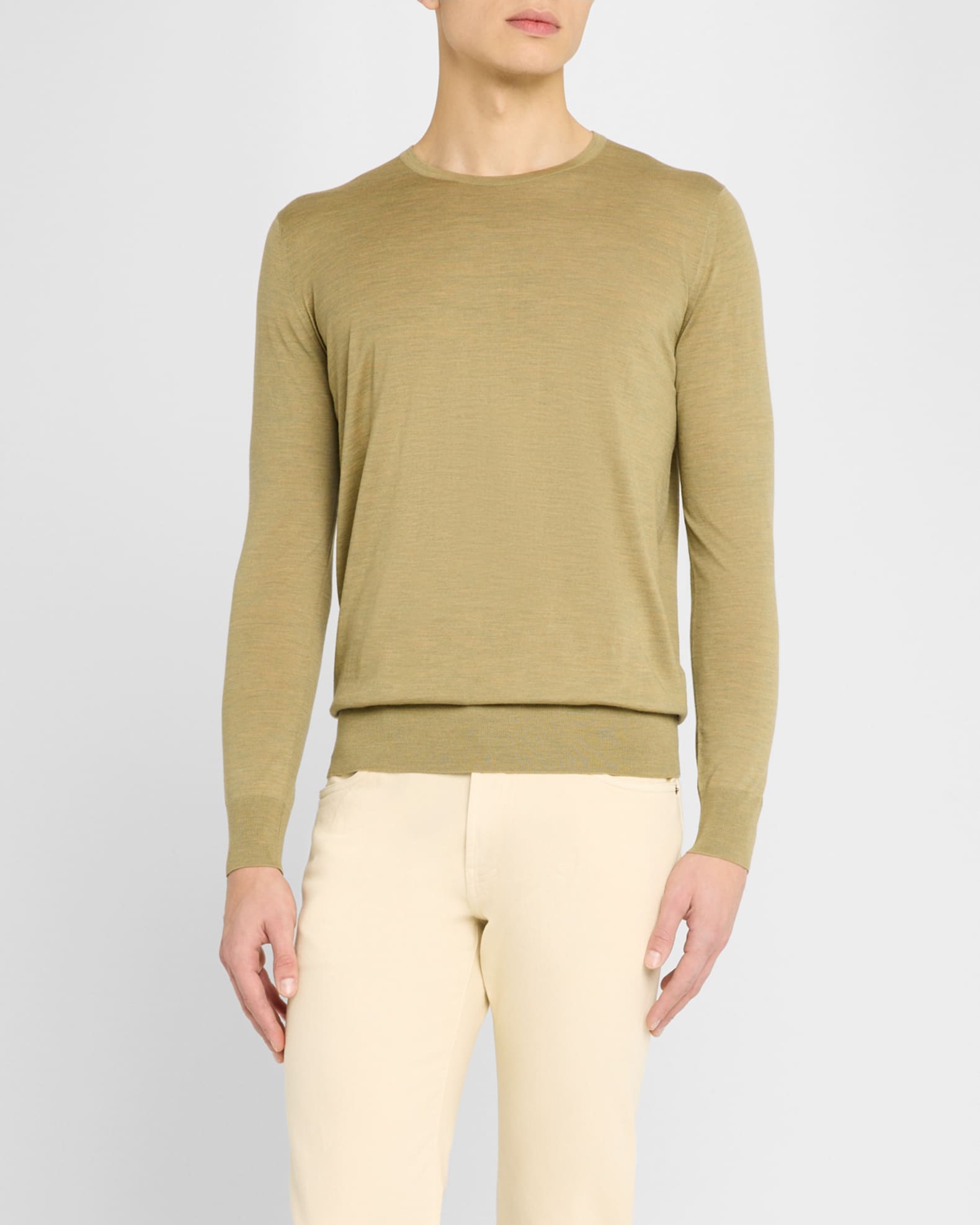 Loro Piana Men's Girocollo Wool Crewneck Sweater | Neiman Marcus