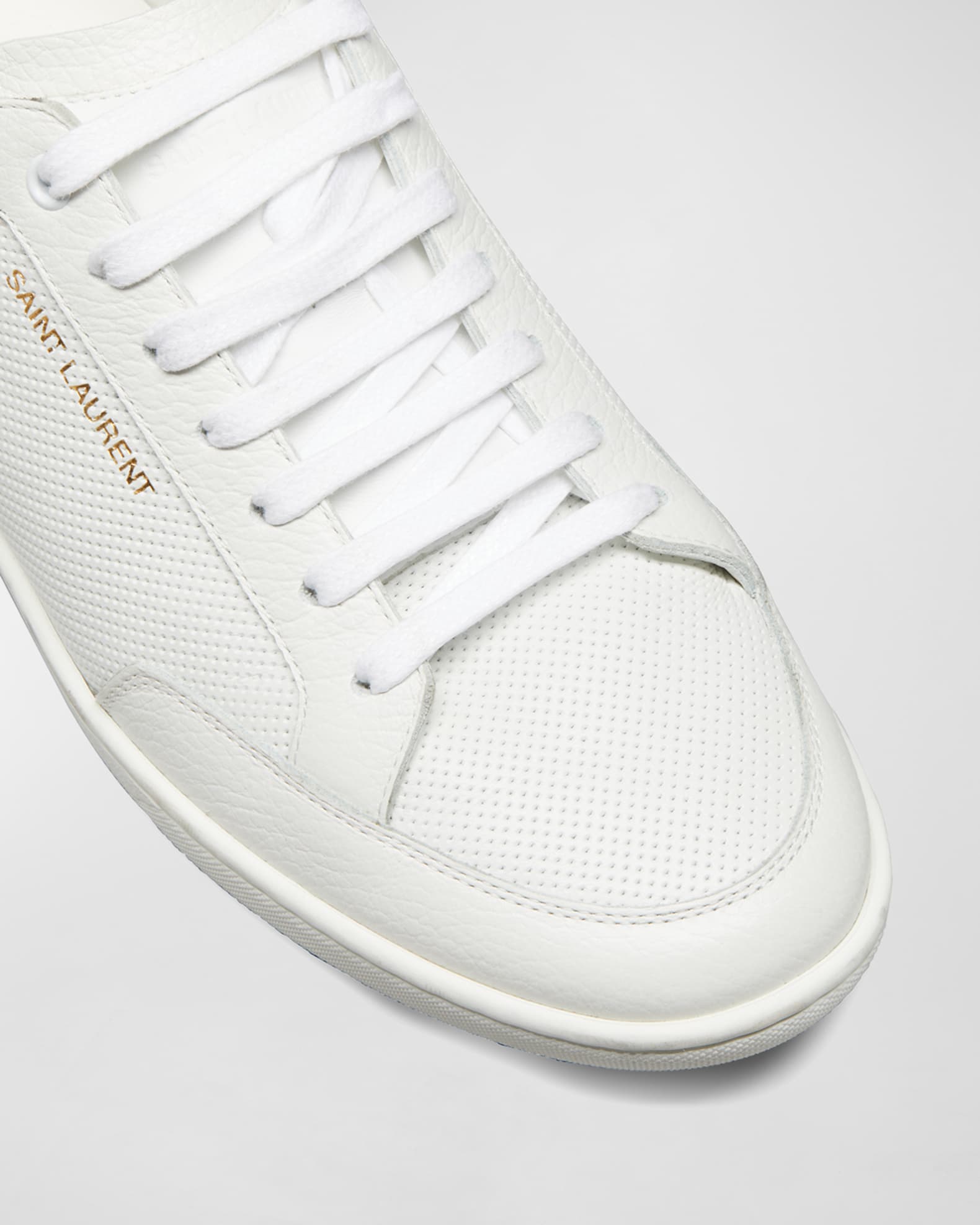 Saint Laurent Men's SL/06 Signature Perforated Leather Low Saint Laurent Men's SL/06 Signature Perforated Leather Low