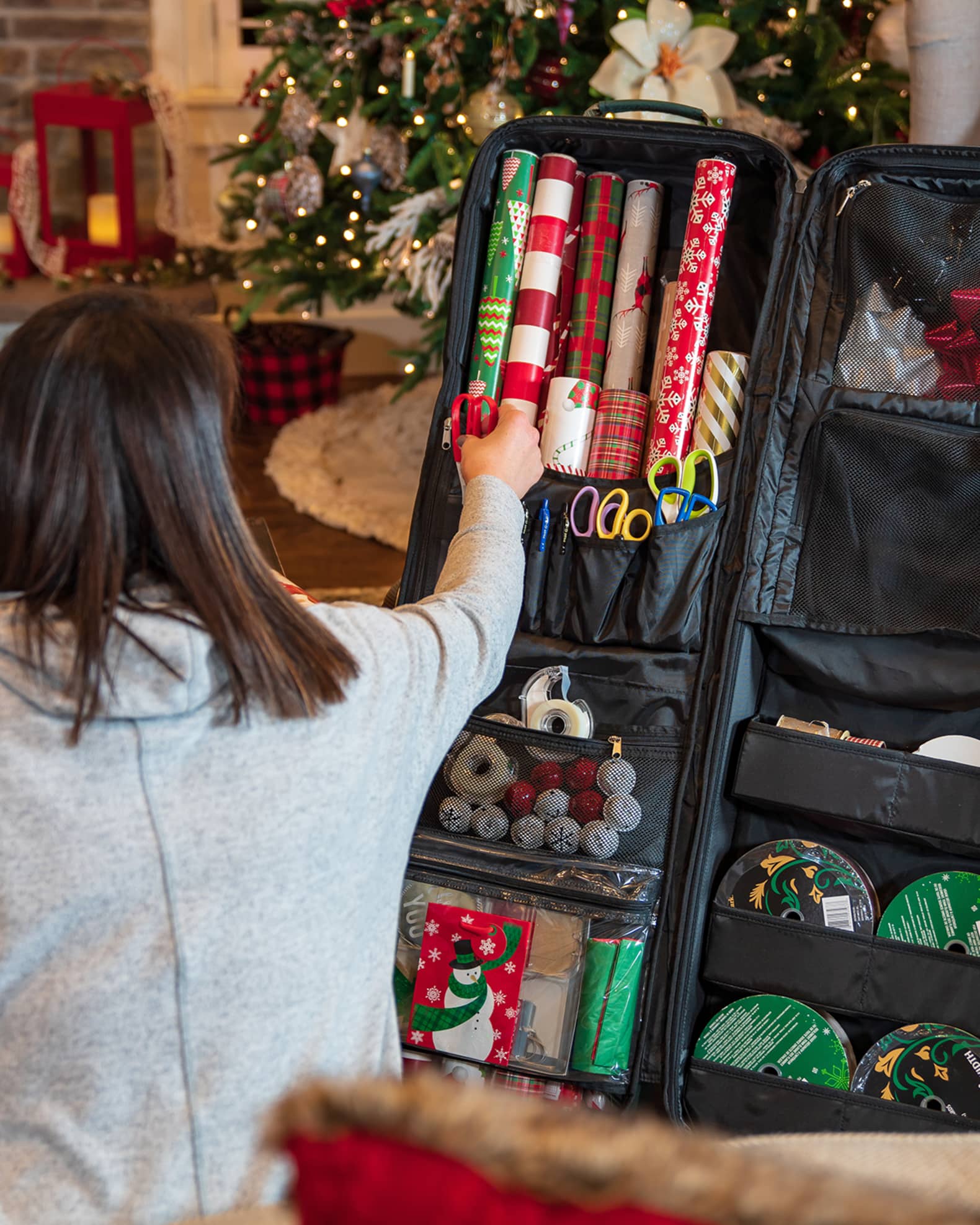 TreeKeeper Rolling Vertical Wrapping Paper Storage Container Neiman