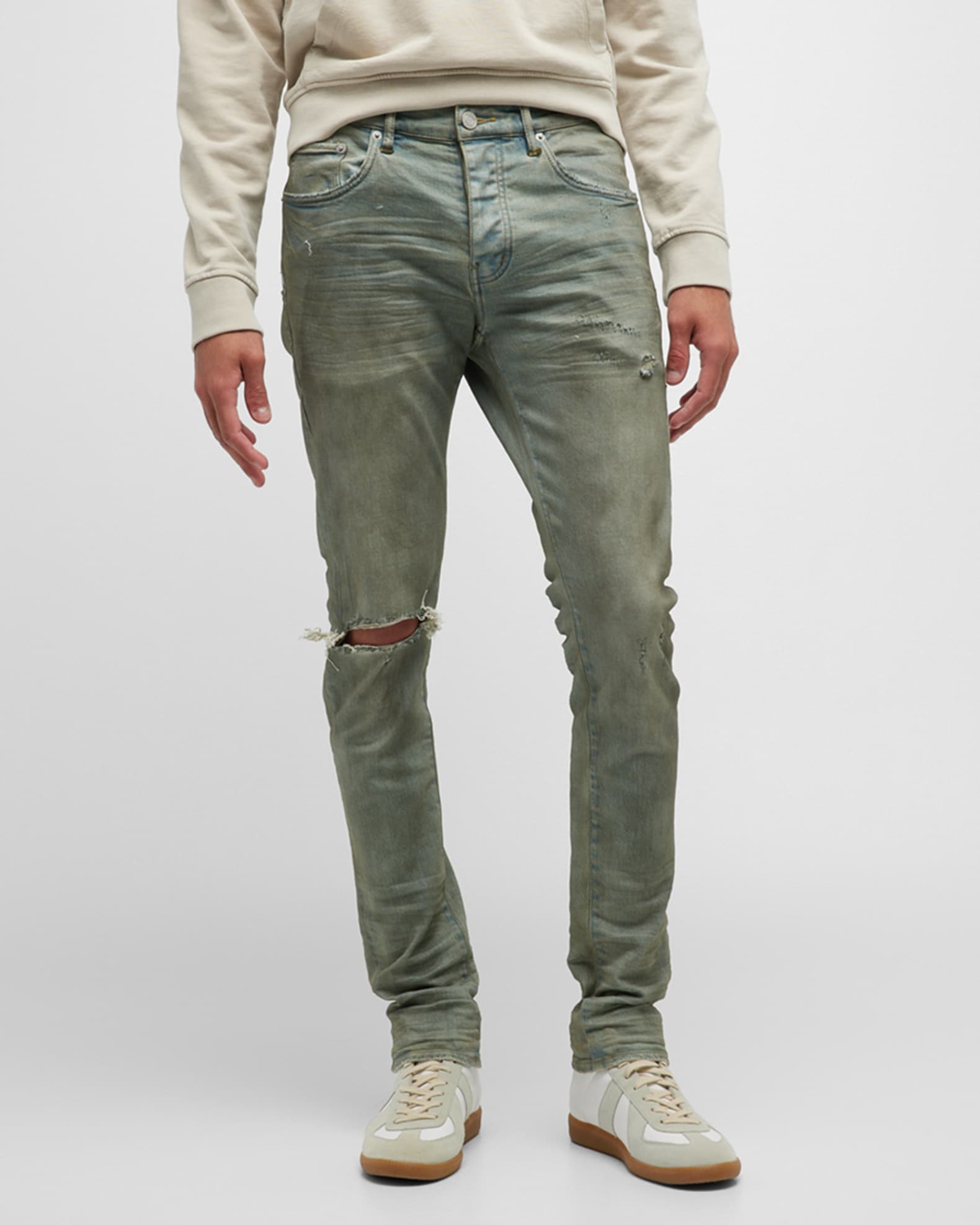 Wax covered jeans sale