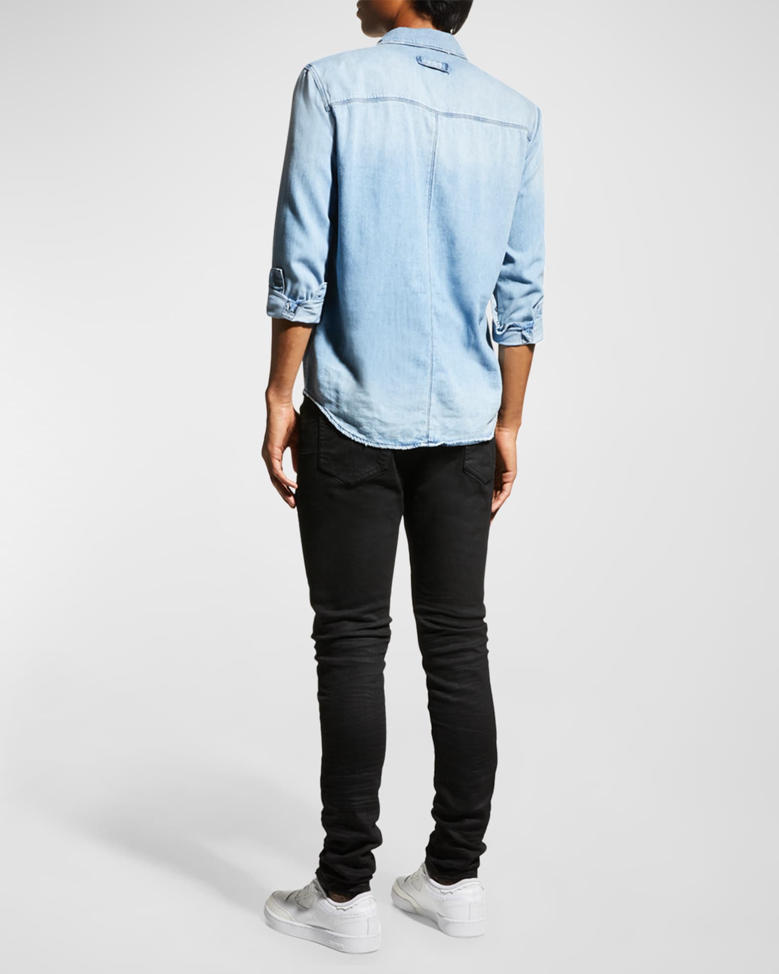 PURPLE Men's P001 Black Resin Skinny Jeans | Neiman Marcus PURPLE Men's P001 Black Resin Skinny Jeans | Neiman Marcus