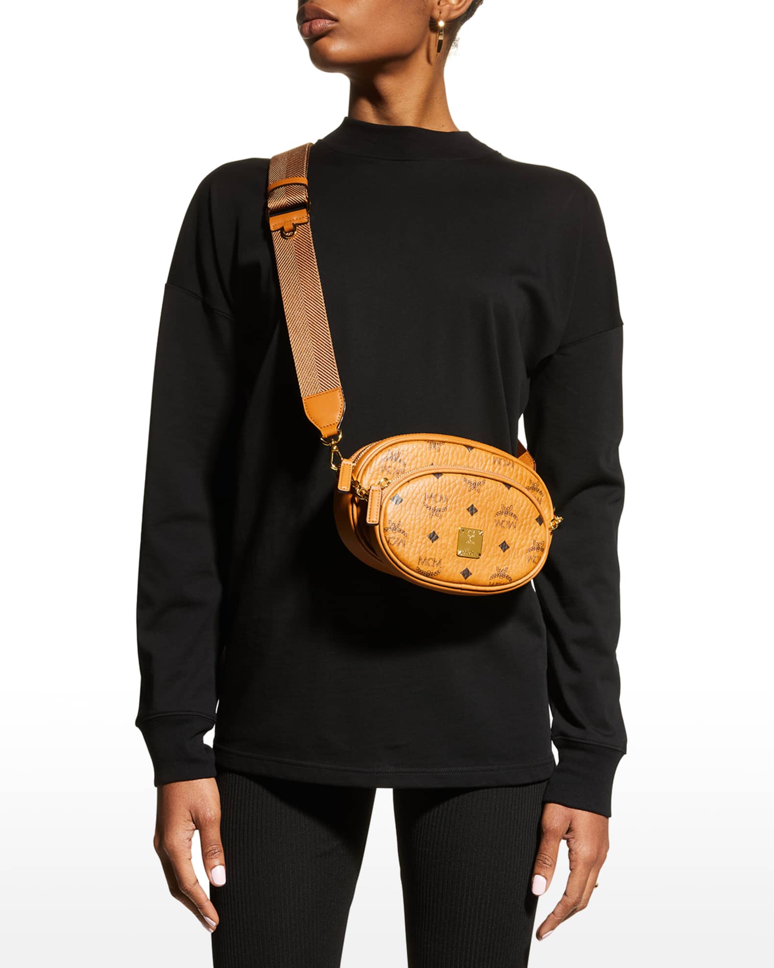 MCM Essential Visetos Original Crossbody Bag Neiman Marcus