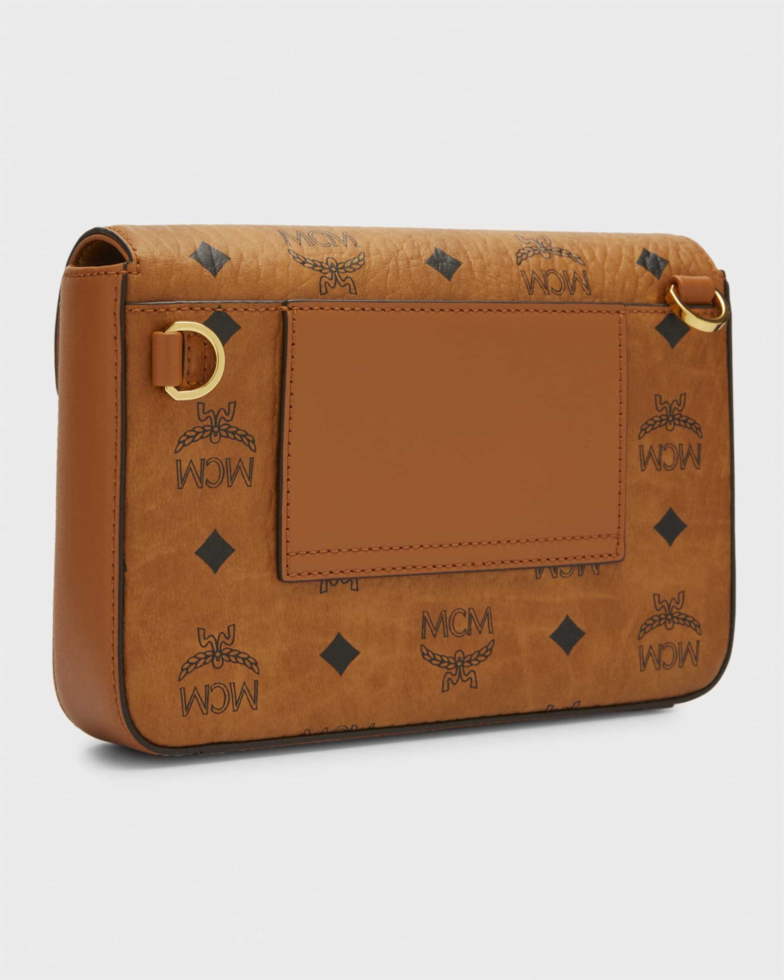 MCM Millie Visetos Logo Leather Crossbody Bag | Neiman Marcus