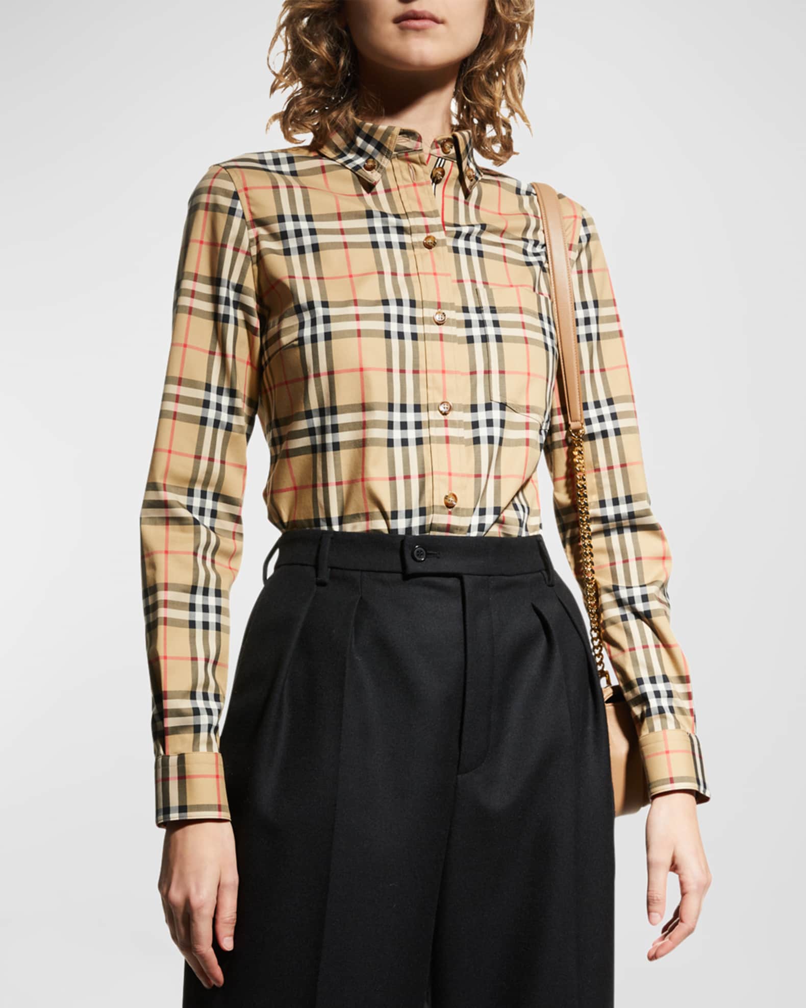 Burberry Lapwing Vintage Check Cotton Shirt Neiman Marcus