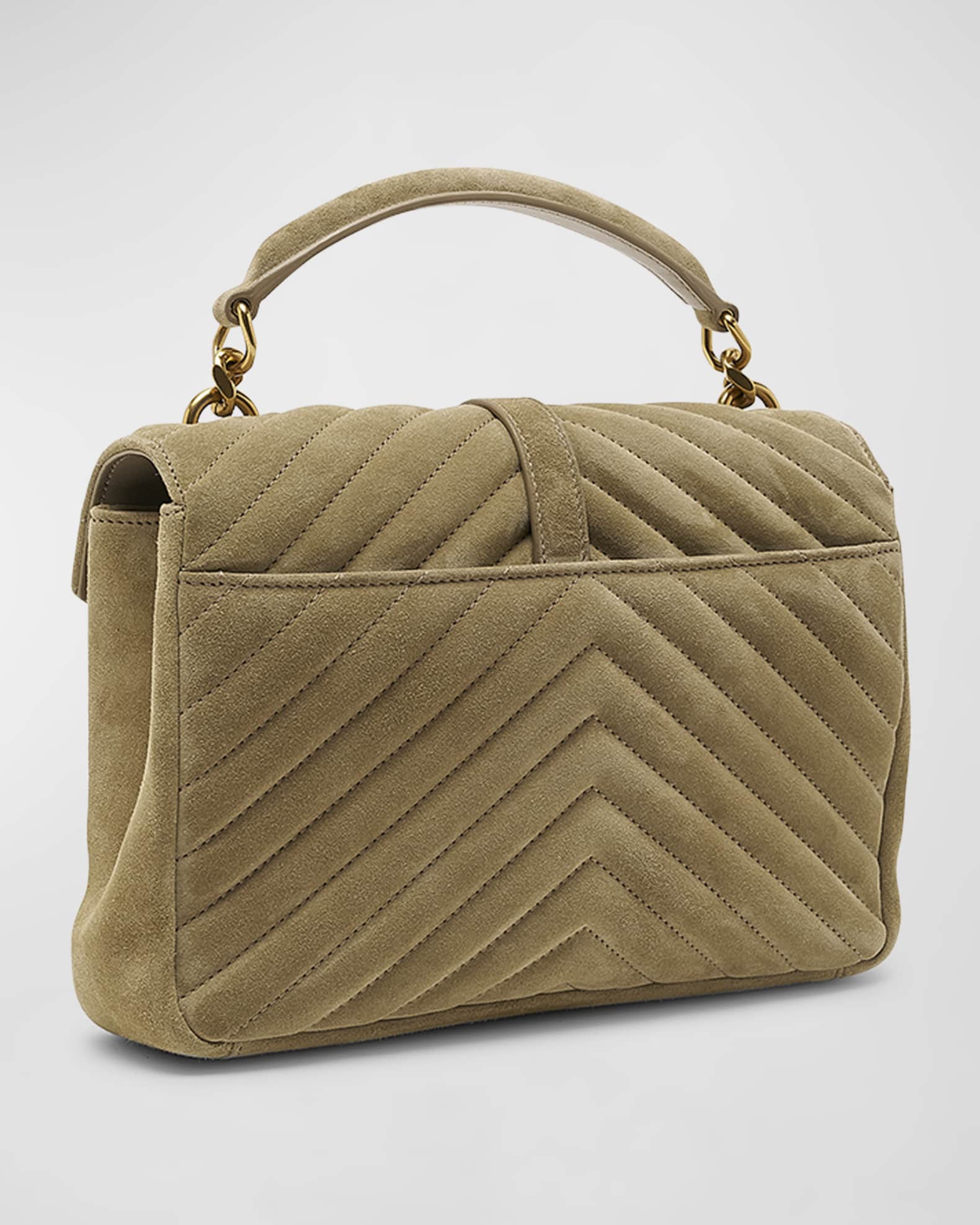 【送関込】Saint Laurent☆COLLEGE MEDIUM IN QUILTED SUEDE SAINT LAURENT College medium quilted suede tote | NET-A-PORTER