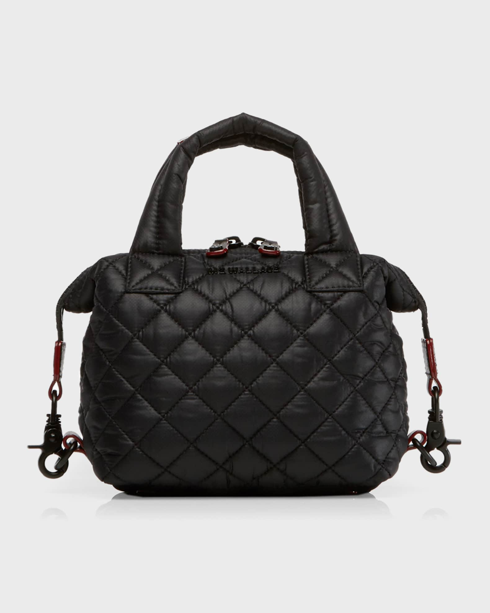 Medium Sutton Deluxe Shoulder Bag in Black Nylon | MZ Wallace