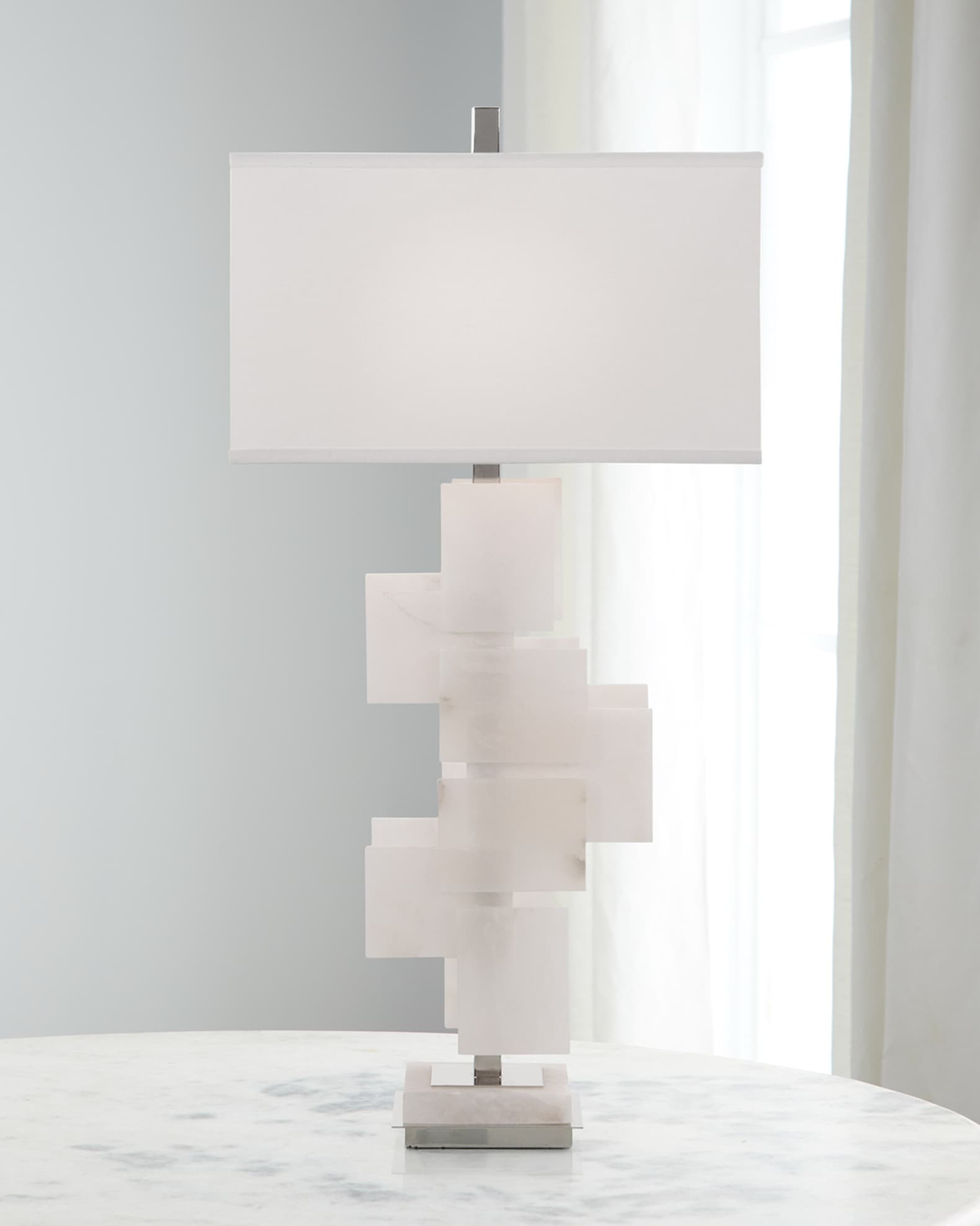 White alabaster table lamp hot sale