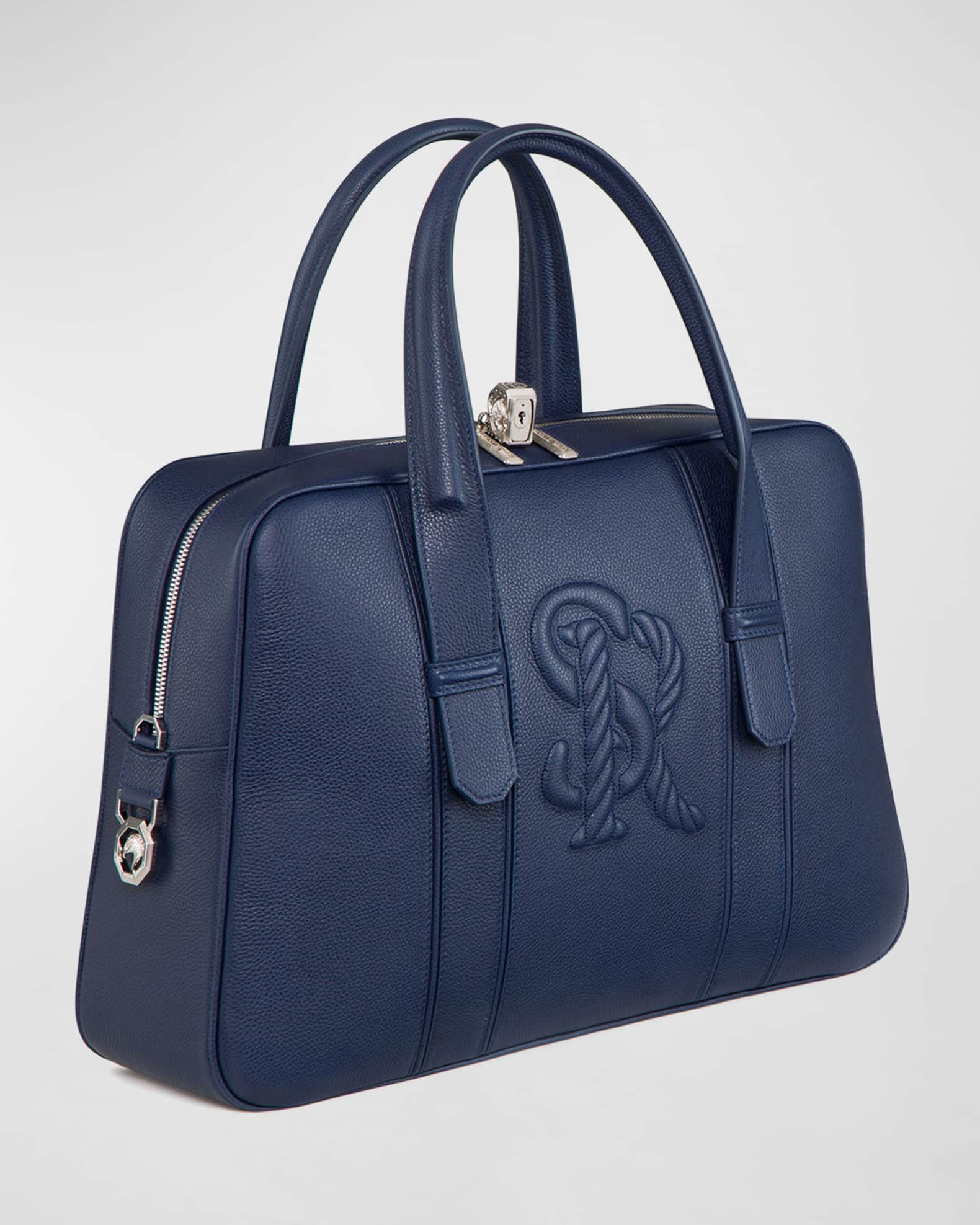 Men's Embossed Leather Briefcase 1