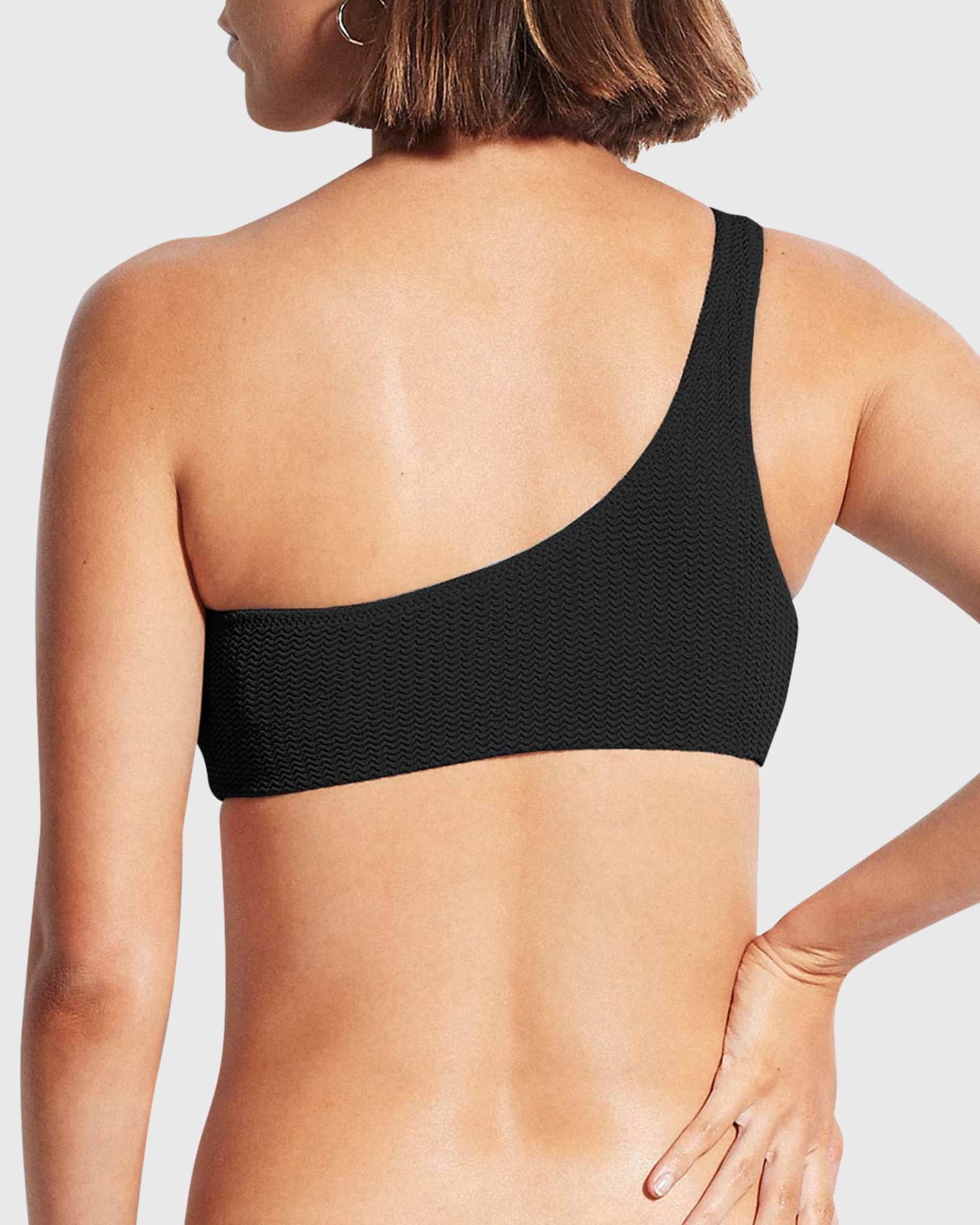 Textured One-Shoulder Bikini Top - Thumbnail 2