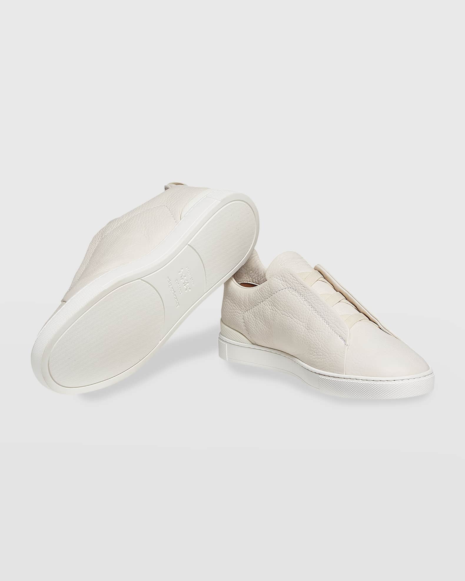 Men's Triple Stitch Deerskin Leather Sneakers