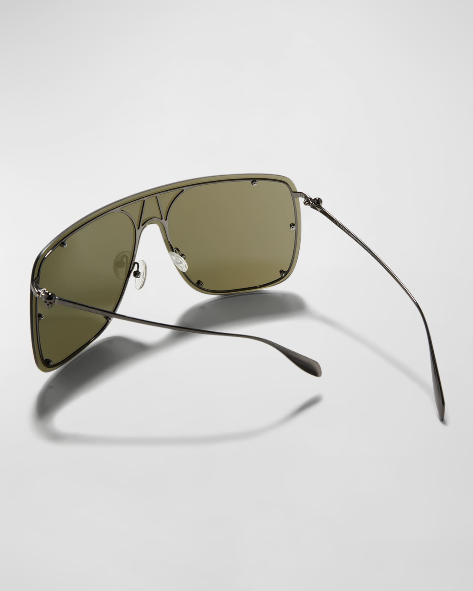 Alexander McQueen Studded Skull Shield Sunglasses | Neiman Marcus