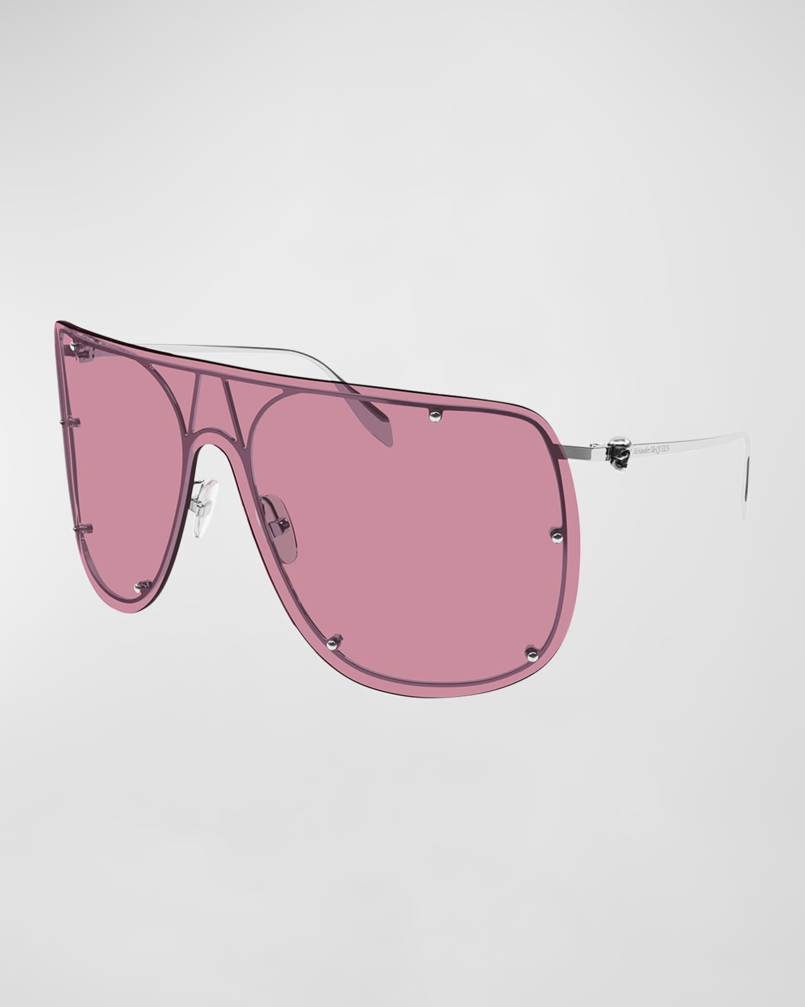Alexander McQueen Studded Skull Shield Sunglasses | Neiman Marcus