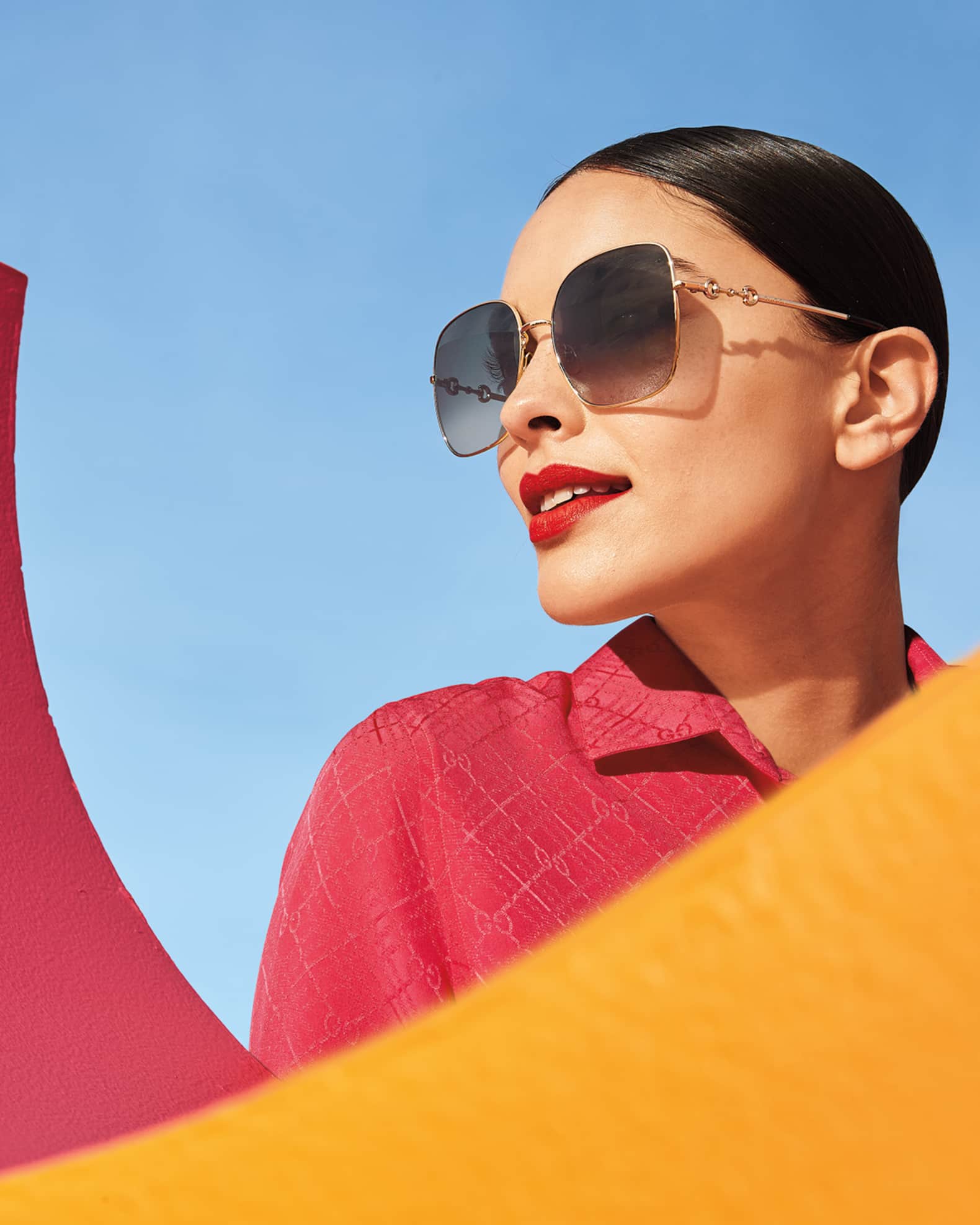 Square metal sunglasses clearance