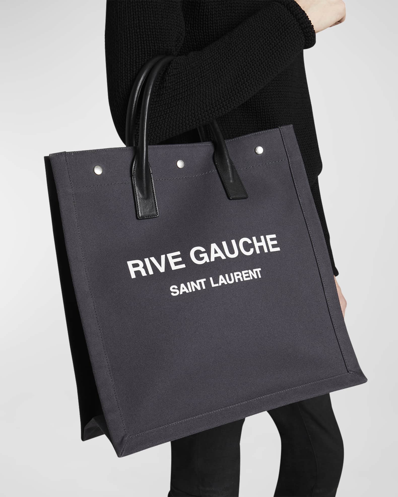 SAINT LAURENT, 'RIVE GAUCHE' CANVAS WEEKENDER TOTE BAG