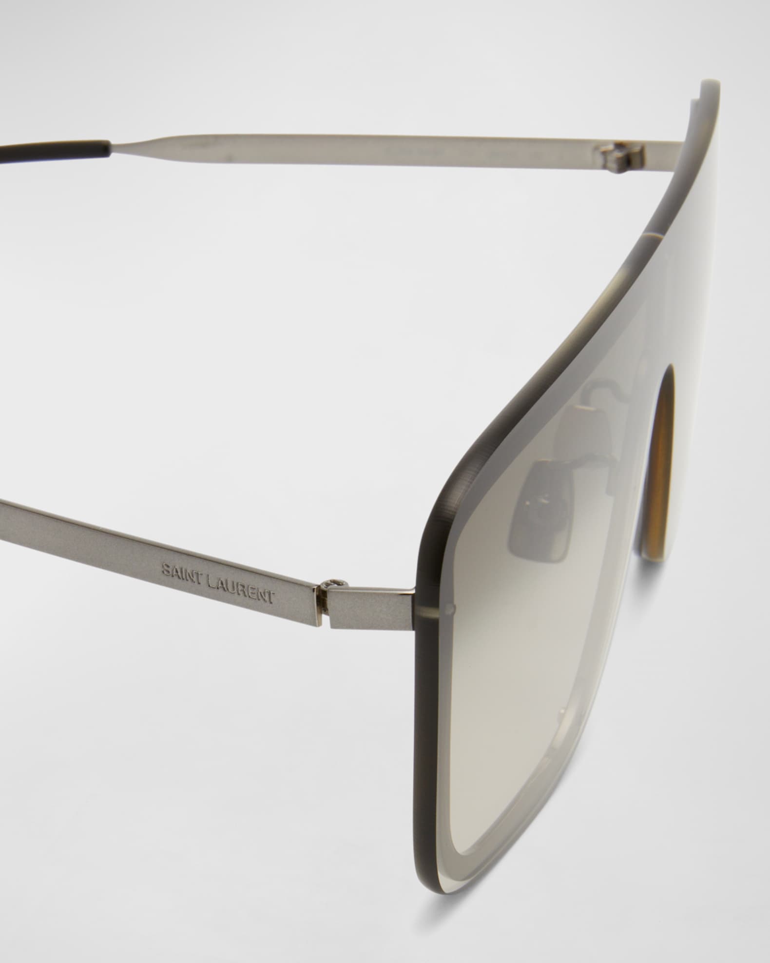 Saint Laurent Men's Gradient Metal Shield Sunglasses | Neiman Marcus