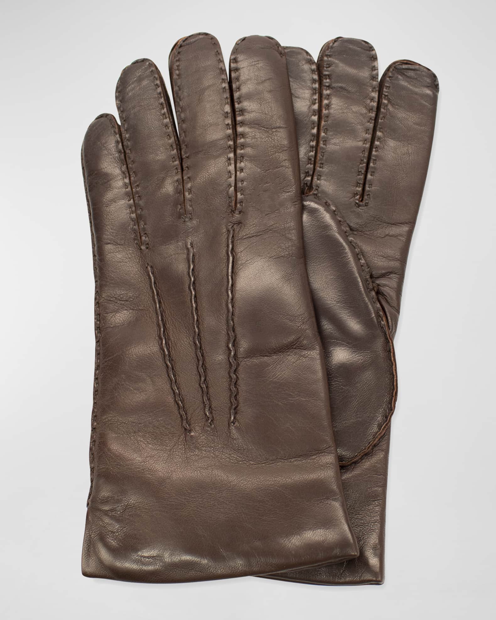 Portolano Men's ThreePoint Napa Leather Gloves Neiman Marcus