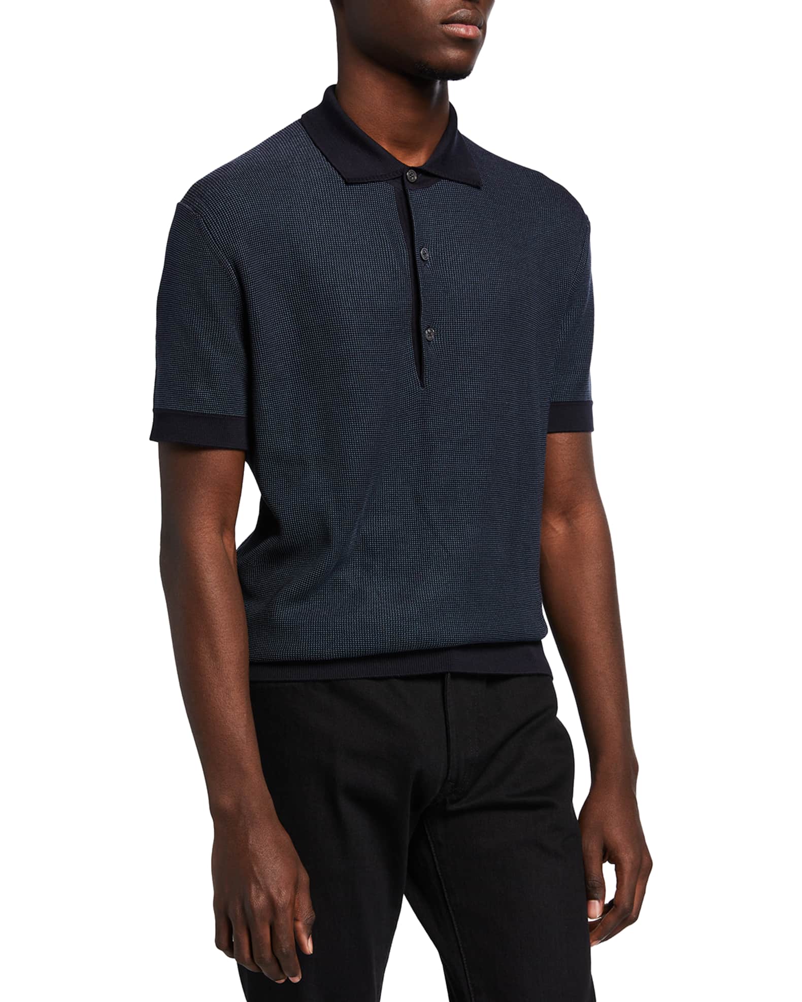 TOM FORD Men's Bicolor Striped Polo Shirt | Neiman Marcus