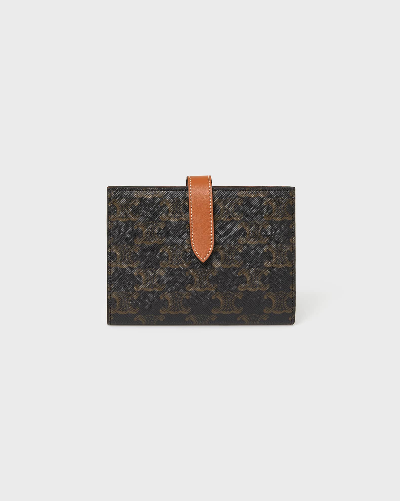 Shop CELINE Triomphe Canvas WALLET ON CHAIN TRIOMPHE CANVAS IN