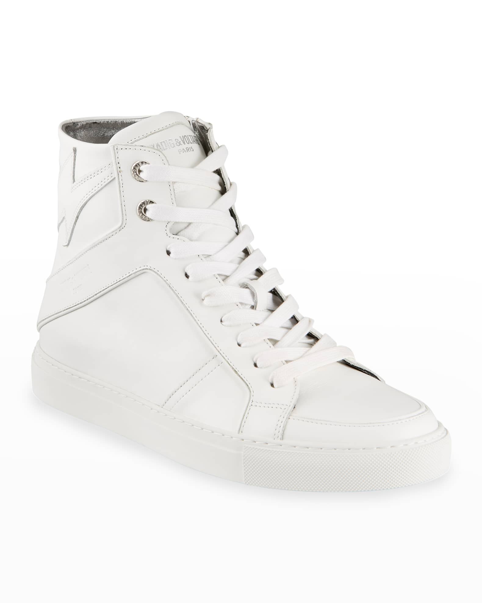 Zadig & Voltaire High Flash Leather High-Top Sneakers | Neiman Marcus