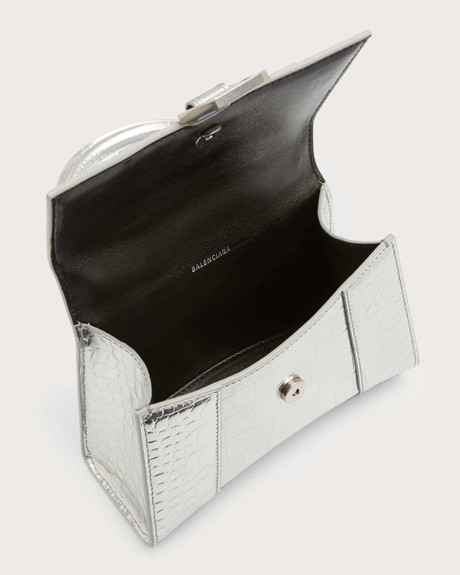 Balenciaga Hourglass XS Metallic Satchel Bag | Neiman Marcus