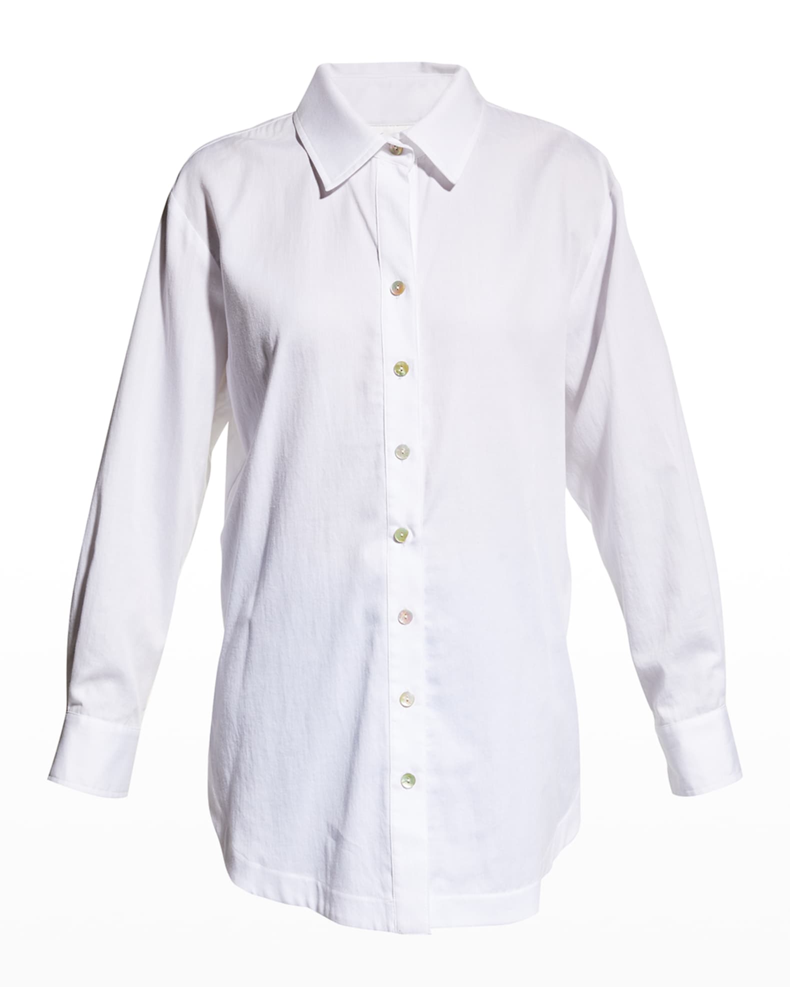 Finley Solid Cotton Lawn Boyfriend Shirt | Neiman Marcus