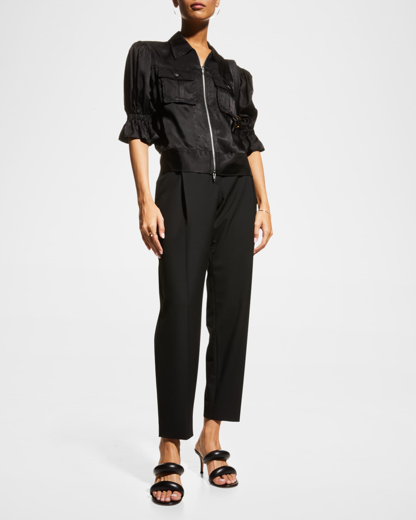 Holly Short-Sleeve Sateen Jacket 1