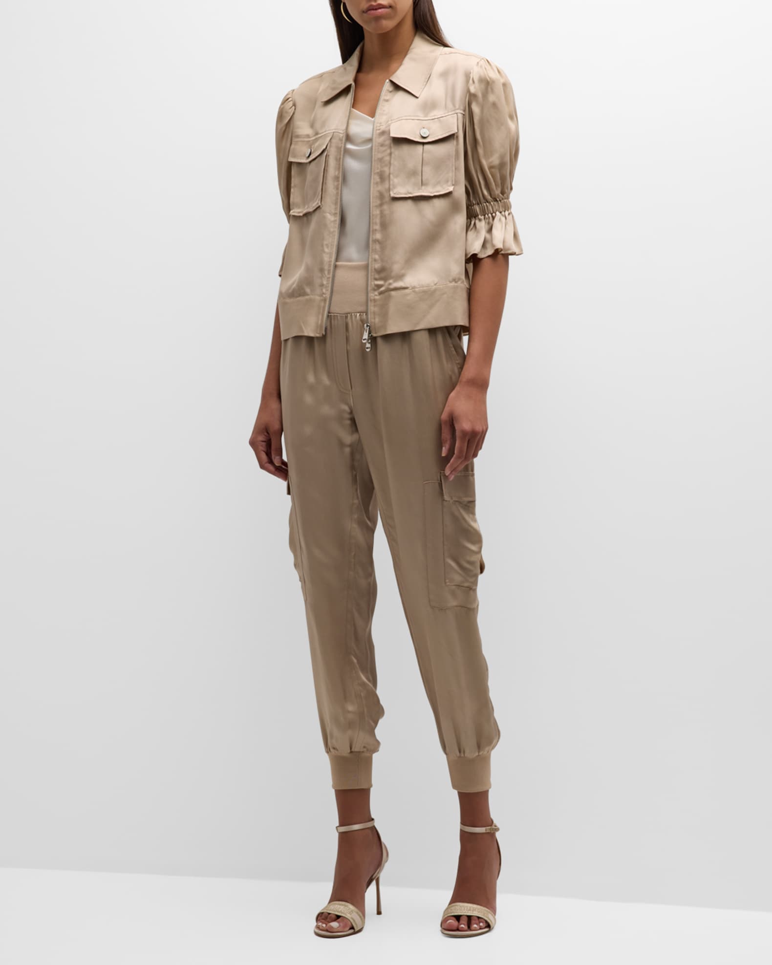 Holly Short-Sleeve Sateen Jacket 1