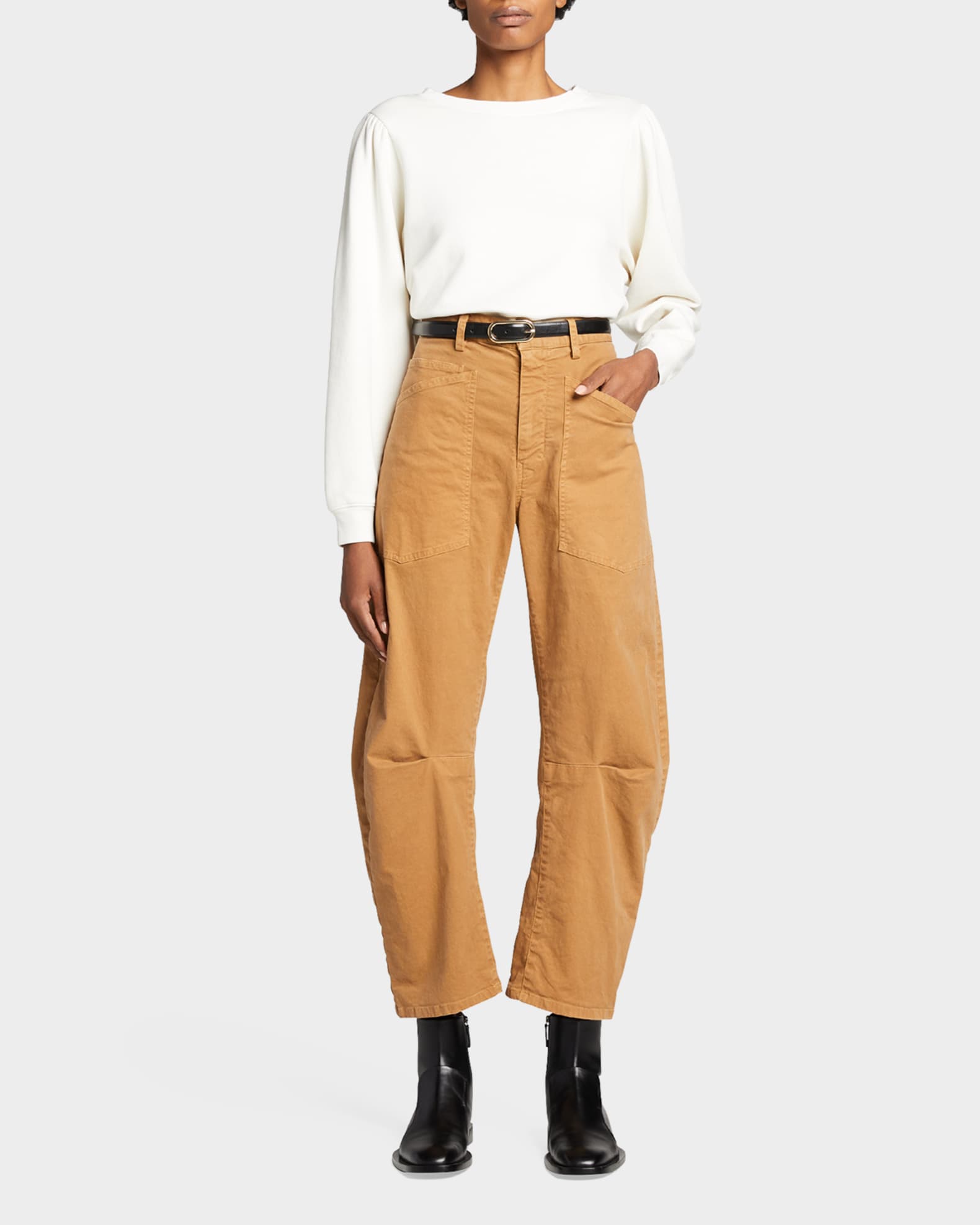 Nili Lotan Shon Mid-Rise Cropped Pants | Neiman Marcus