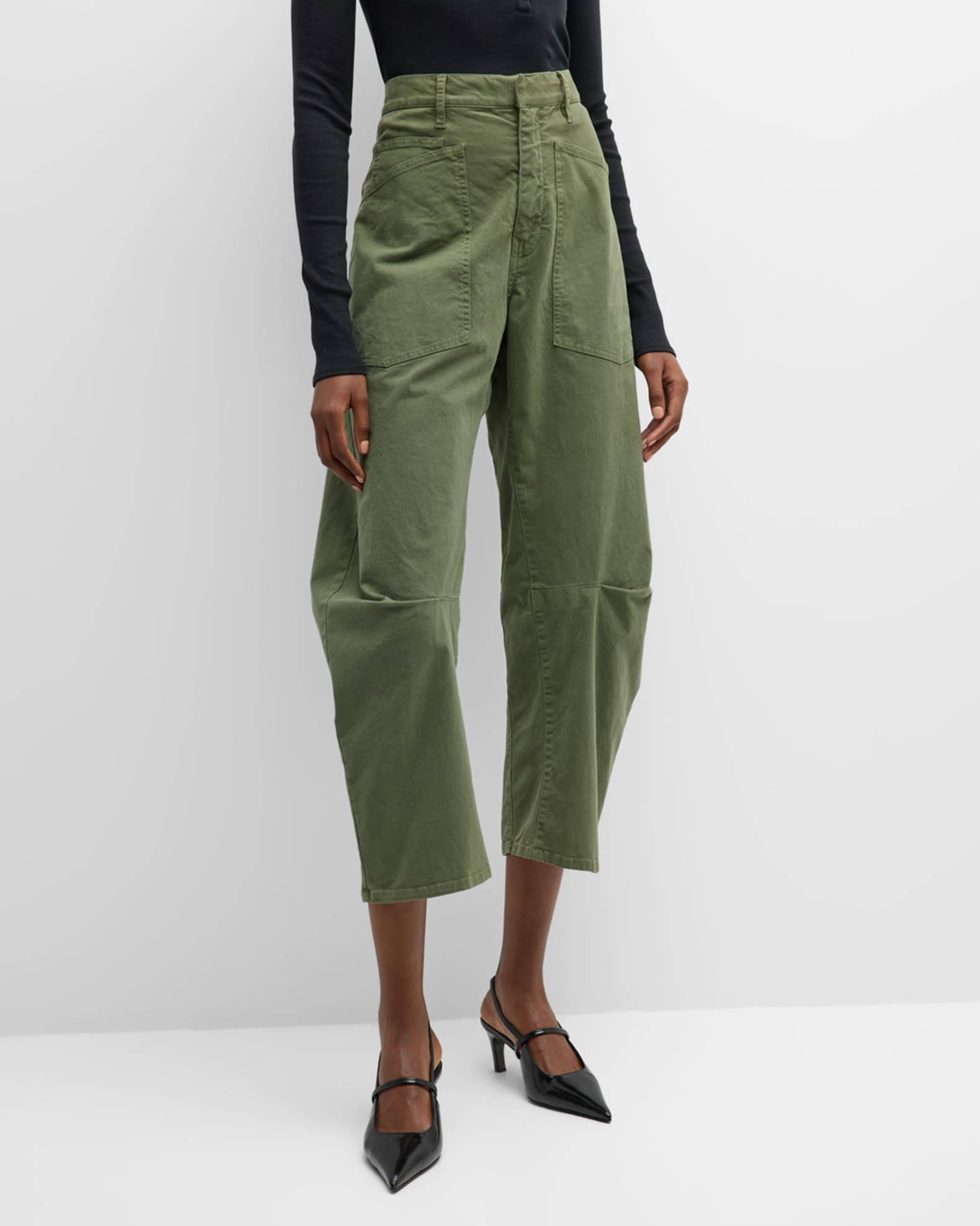 Nili Lotan Shon Mid-Rise Cropped Pants | Neiman Marcus
