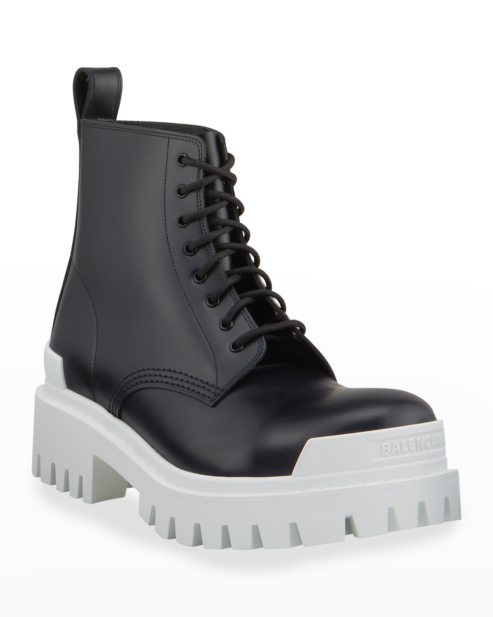 Balenciaga Men's Strike LaceUp Combat Boots Neiman Marcus