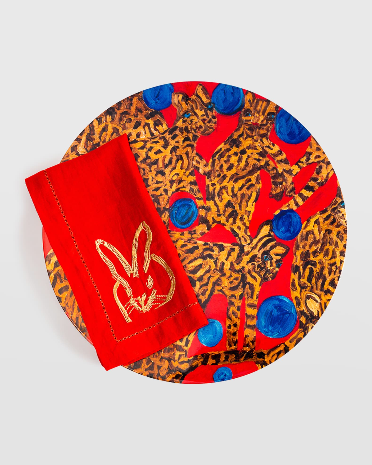 Blue Pearls Ocelot Lacquered Placemat 1