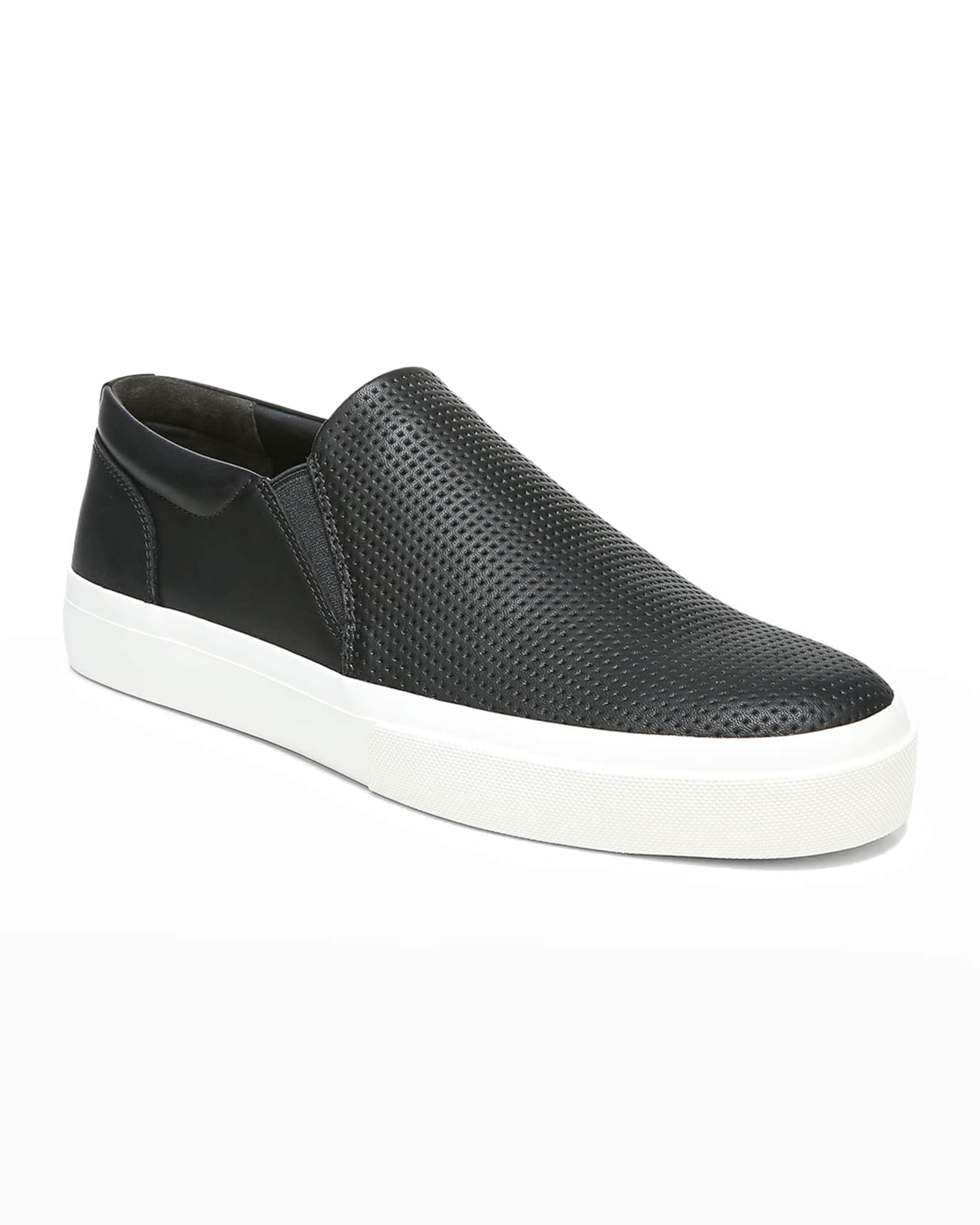 Vince Men's Fletcher Perforated Leather Slip-On Sneakers | Neiman Marcus