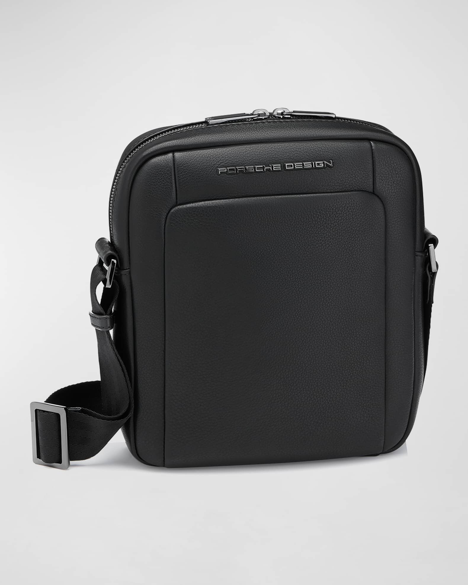 Porsche Design Roadster Leather Marsupio In Pelle | 20 Cm | 3 Slot Per Carte E Tasca Lampo | Nero | Compagno Di Viaggio Elegante