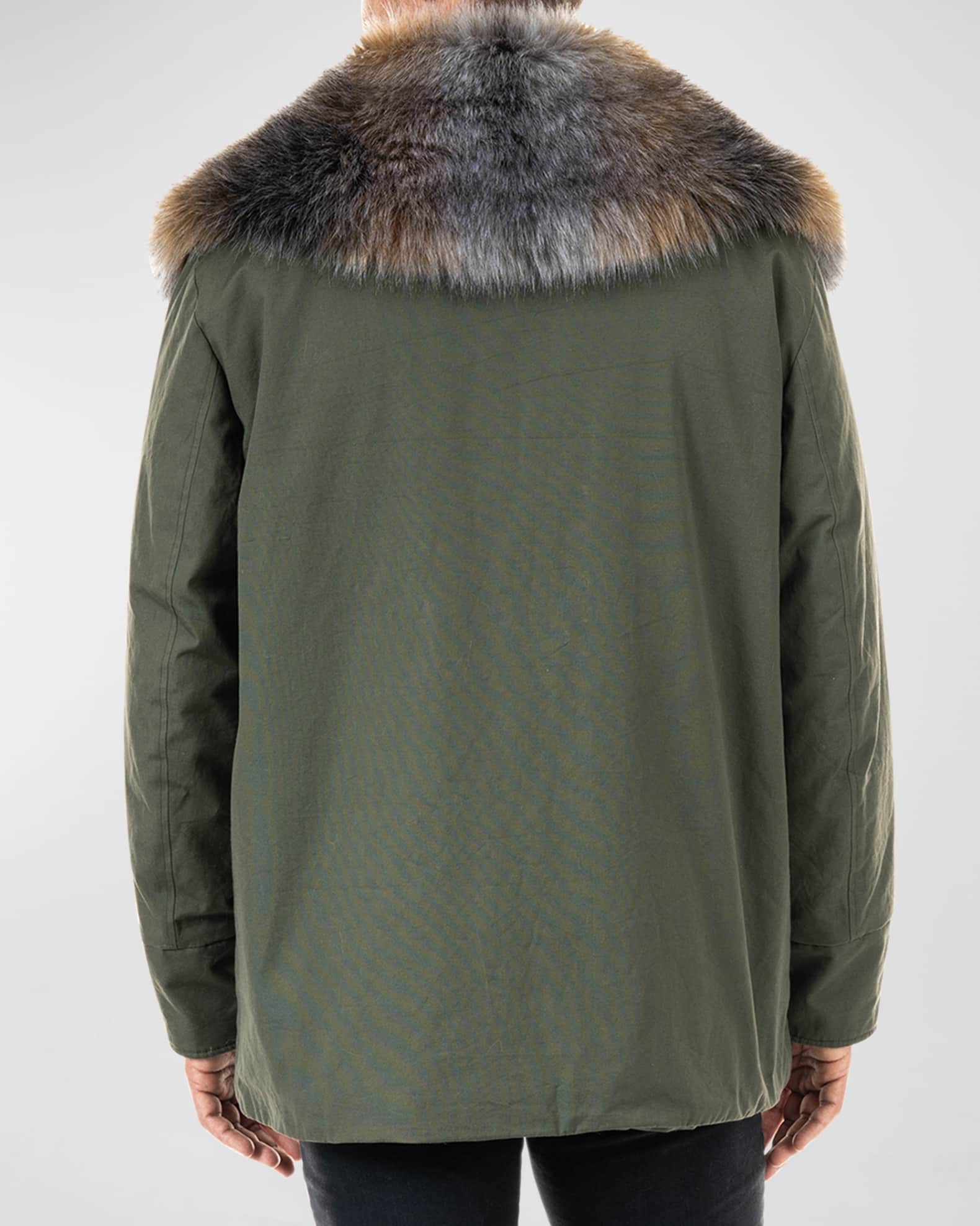 Faux fur anorak top