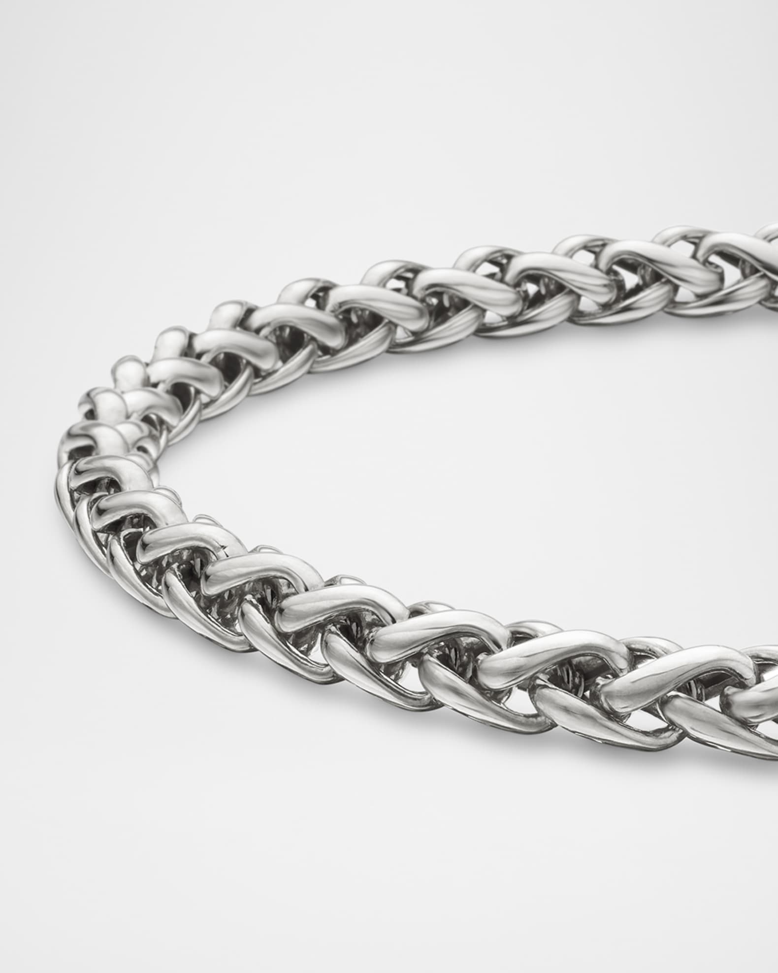 Men s Wheat Chain Bracelet in Silver 4mm