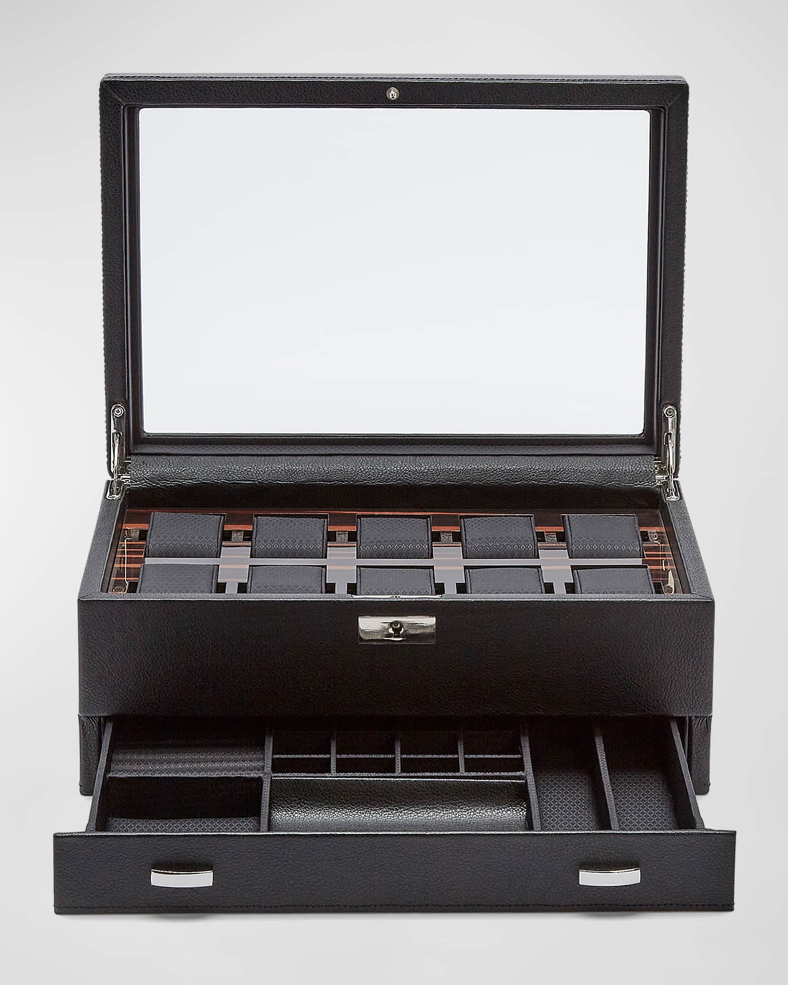 Roadster 10-Piece Watch Box with Drawer 1