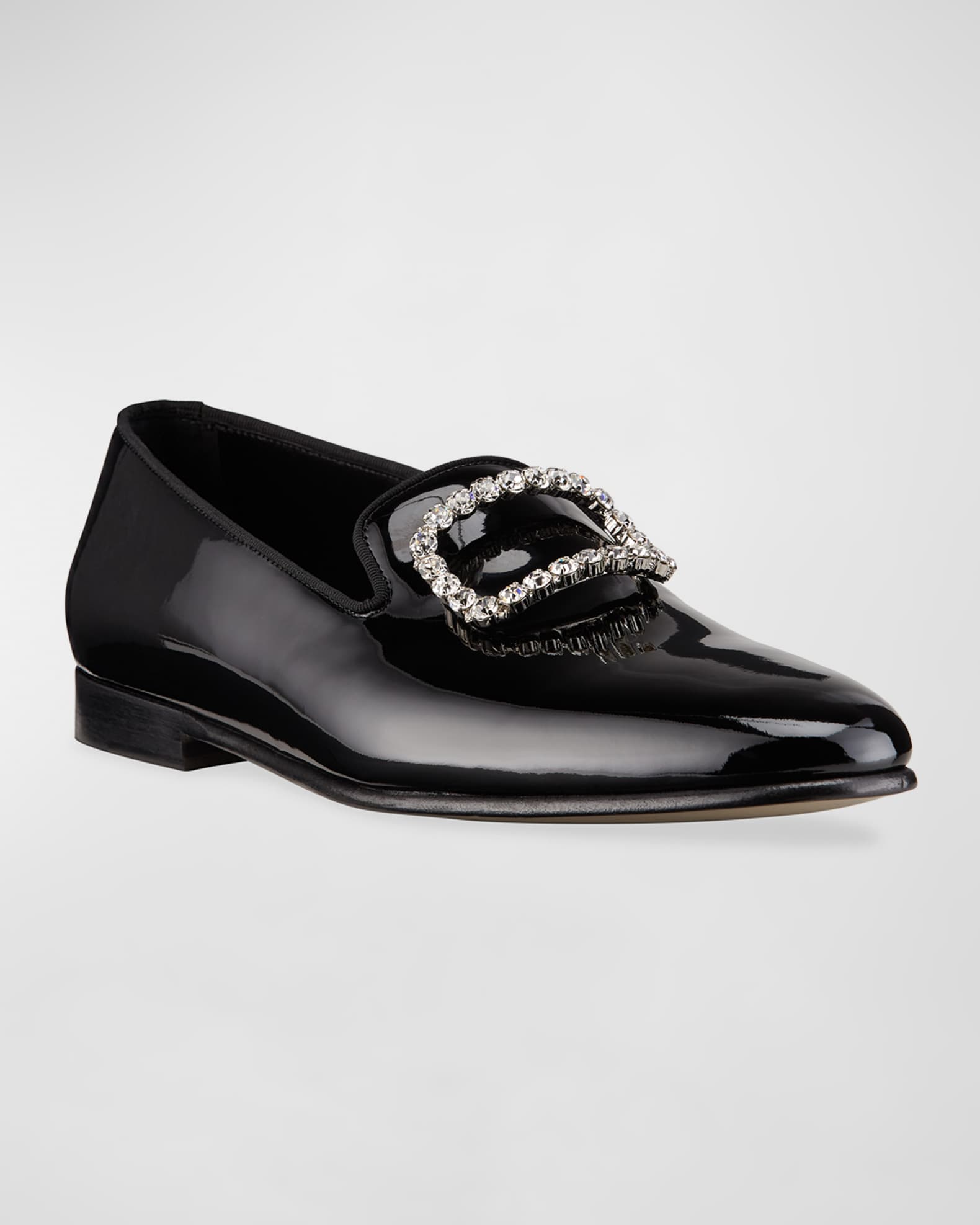 Men's Beau Brummell Mariocc Patent Crystal Buckle Slippers 0