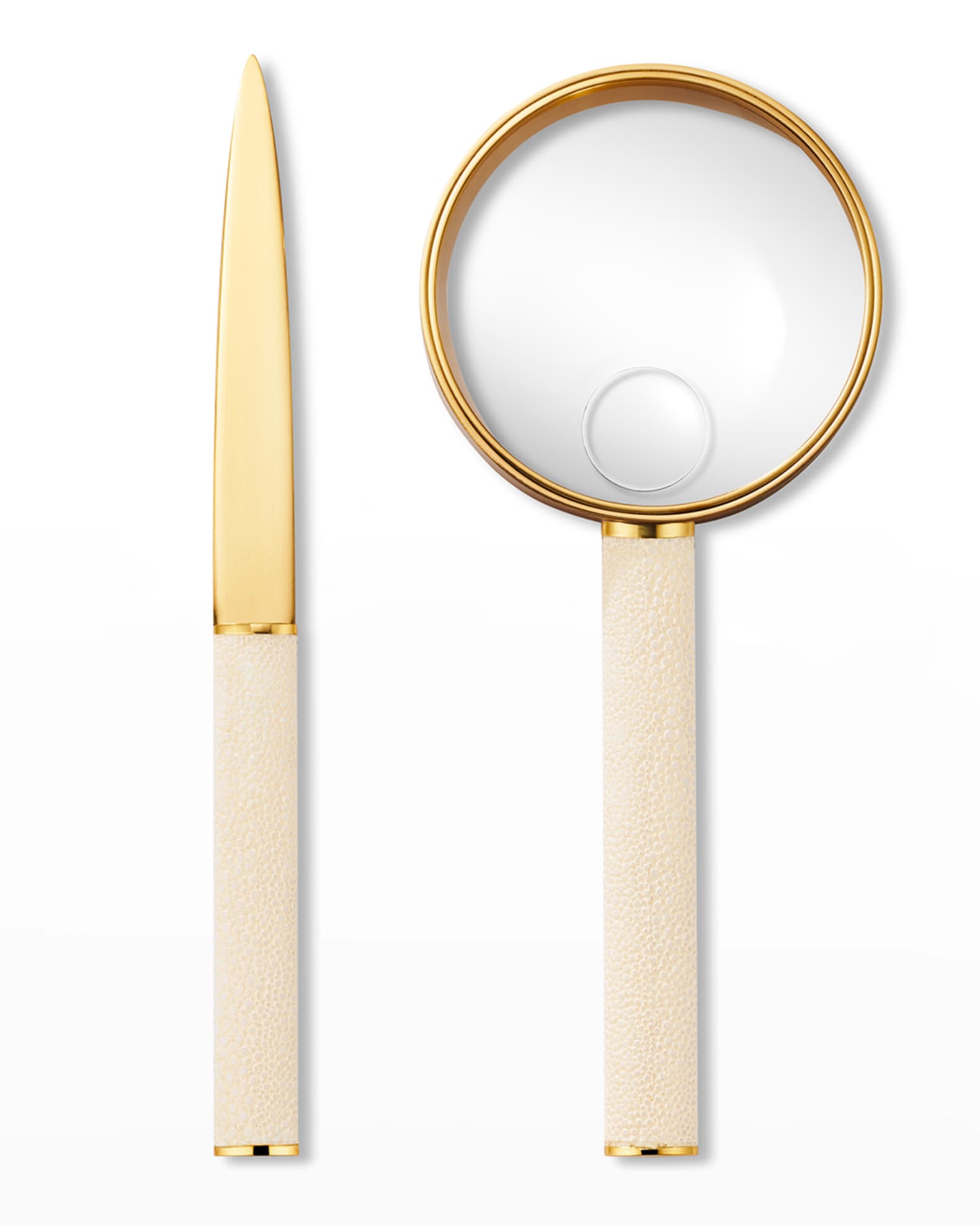 AERIN Faux Shagreen Magnifying Glass and Letter Opener Set | Neiman Marcus