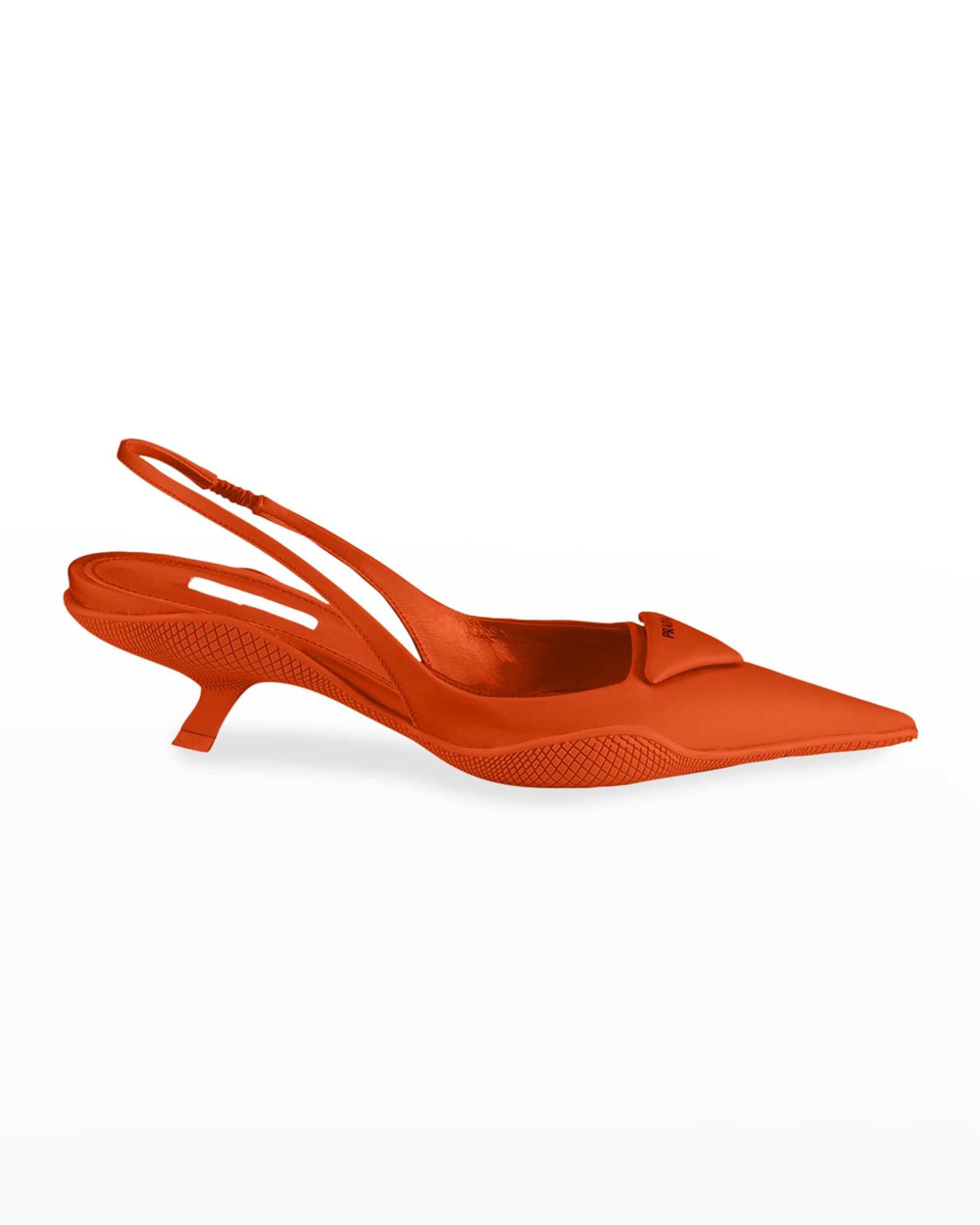 Prada Triangle KittenHeel Slingback Pumps Neiman Marcus