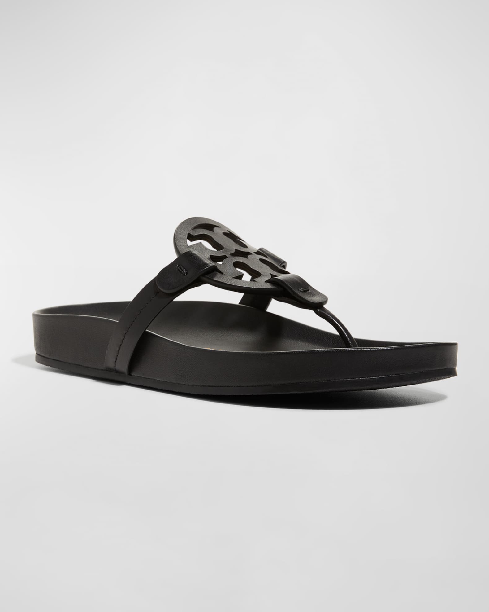 Tory Burch Miller Cloud Leather Thong Sandals | Neiman Marcus