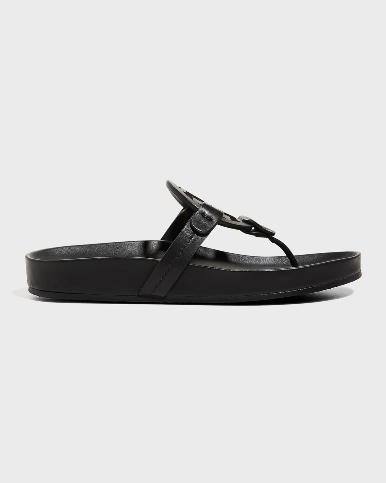 Tory Burch Women's Miller Thong Sandals, Black, 9 Medium US