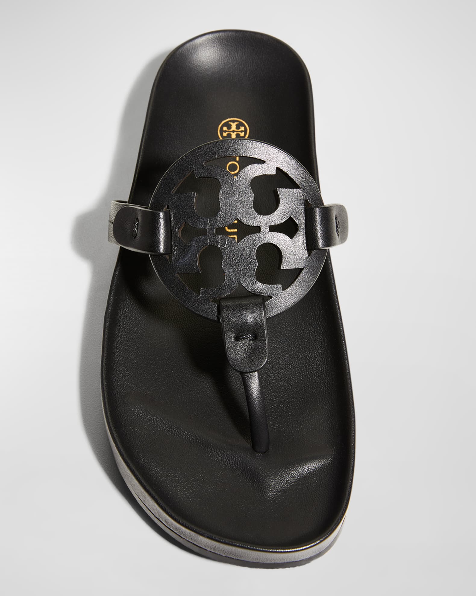 Tory Burch Miller Cloud Leather Thong Sandals | Neiman Marcus