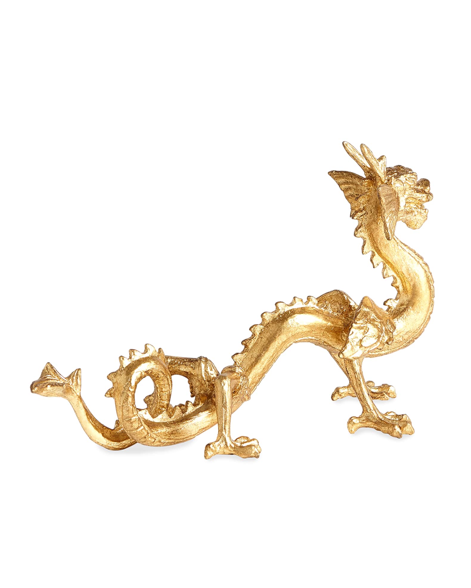 Global Views Standing Dragon Gold Leaf Sculpture | Neiman Marcus