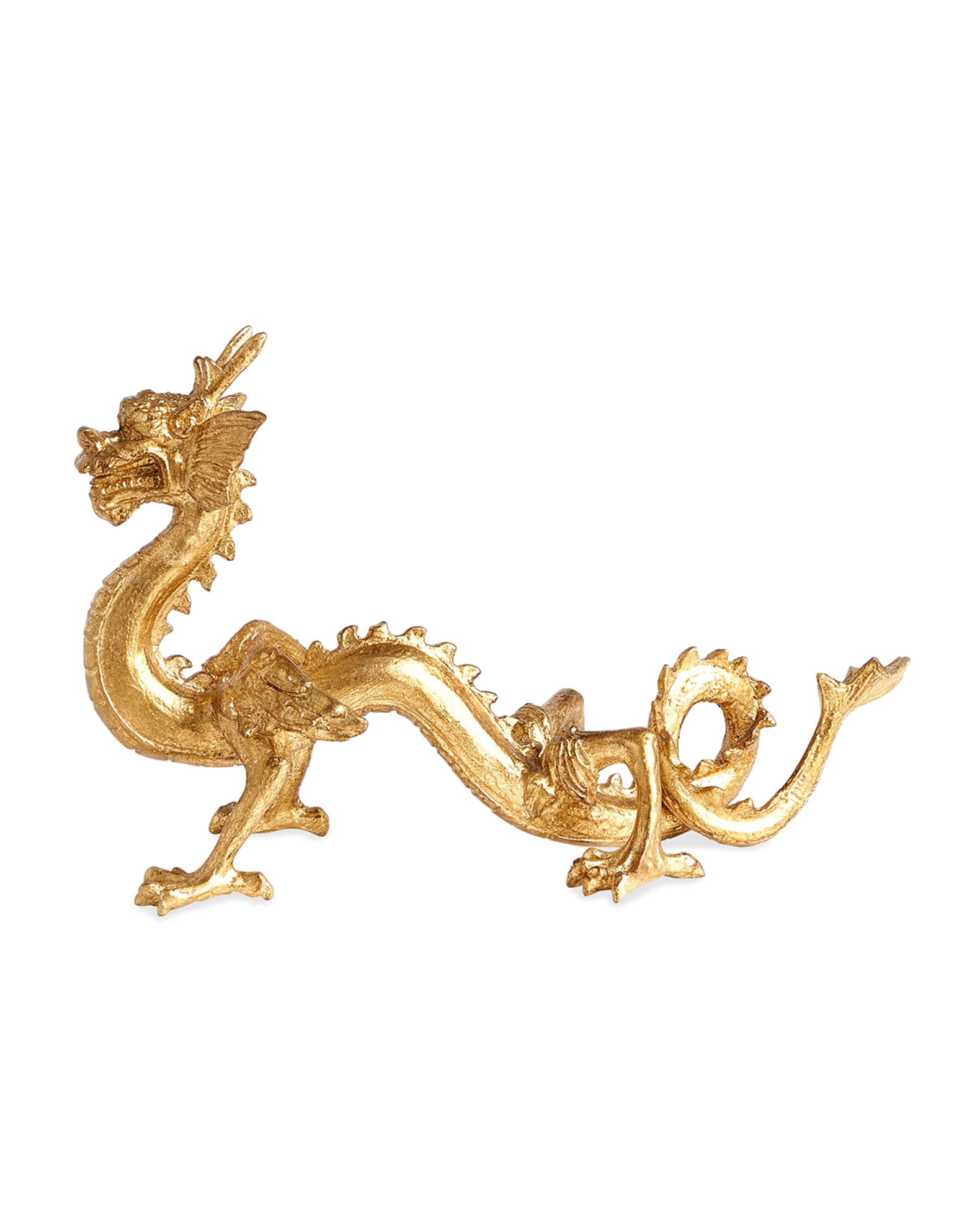 Global Views Standing Dragon Gold Leaf Sculpture | Neiman Marcus