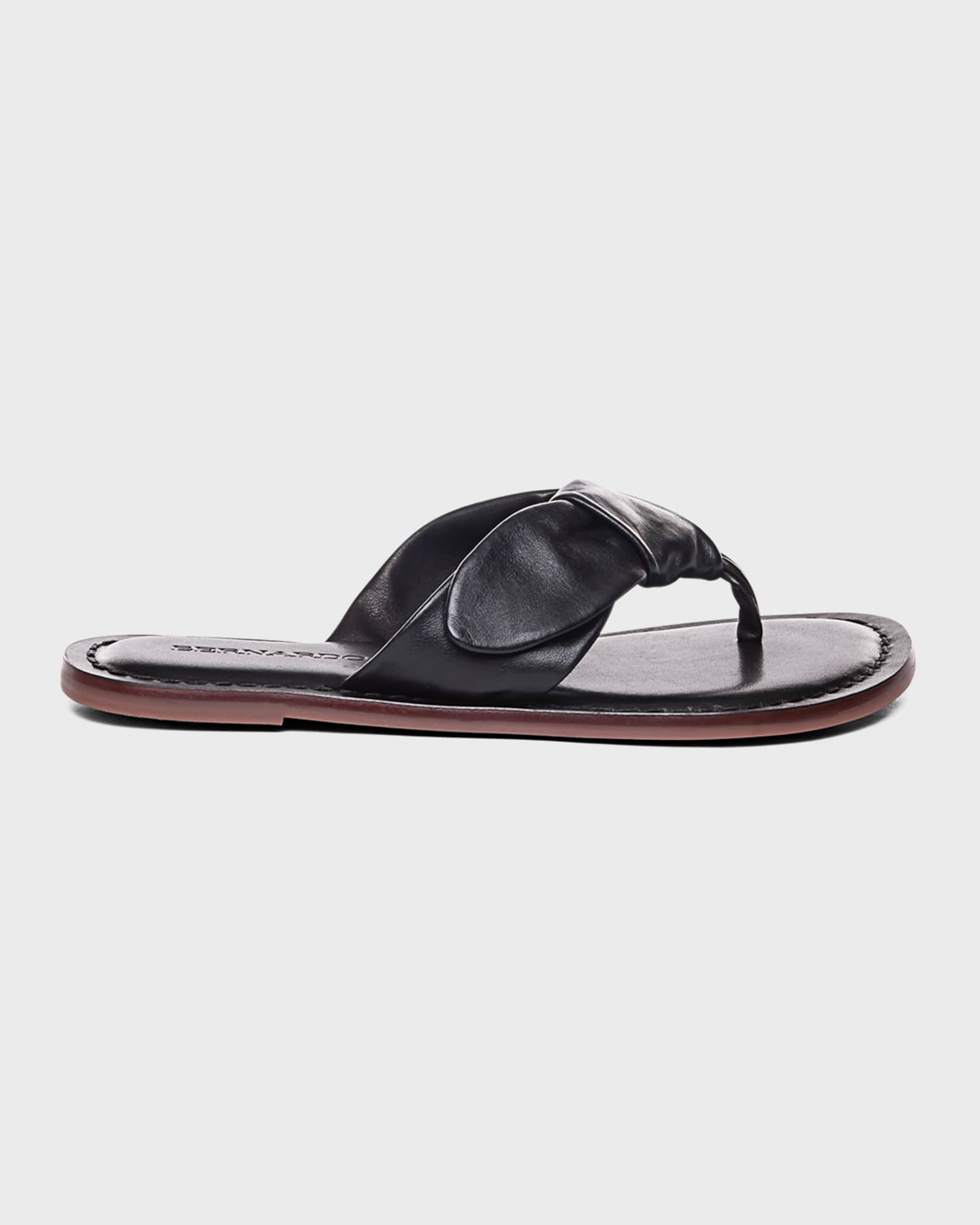 Bernardo Lillian Padded Bow Thong Flat Sandals | Neiman Marcus
