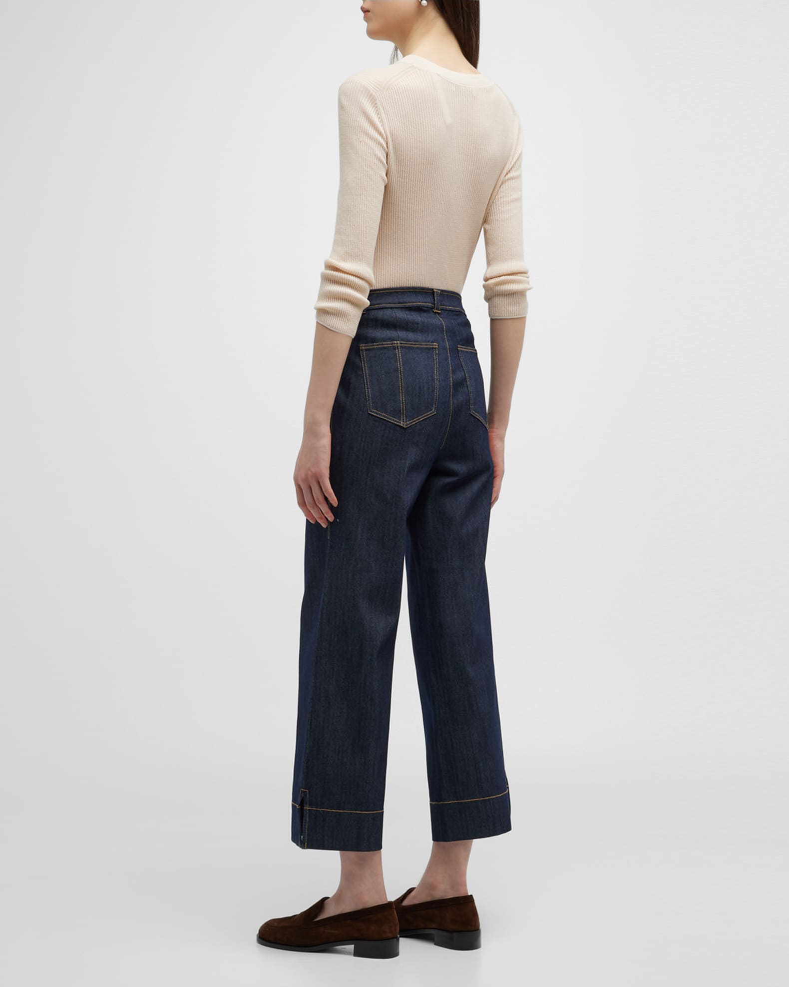 Cinq a Sept Benji Wide-Leg Denim Pants Neiman Marcus